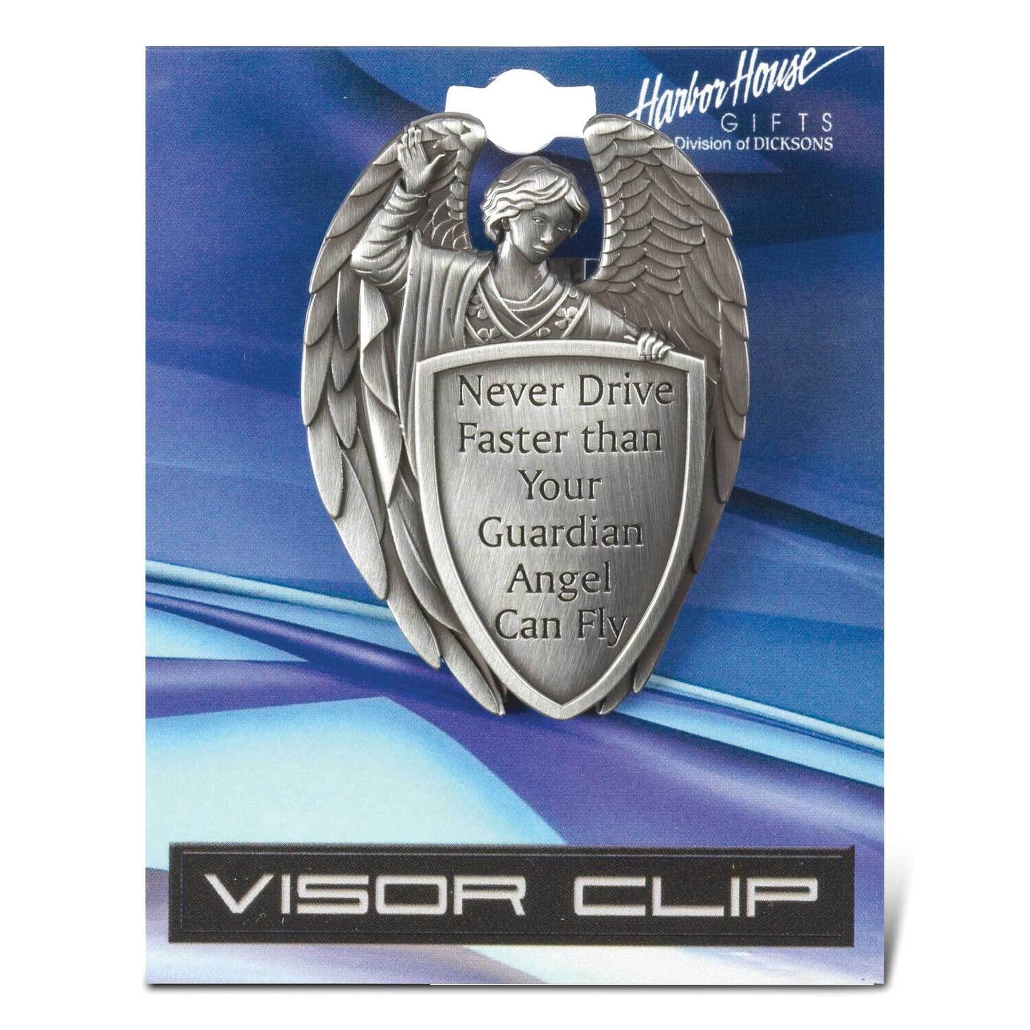 Silver-tone Metal Masculine Angel Visor Clip GM22792