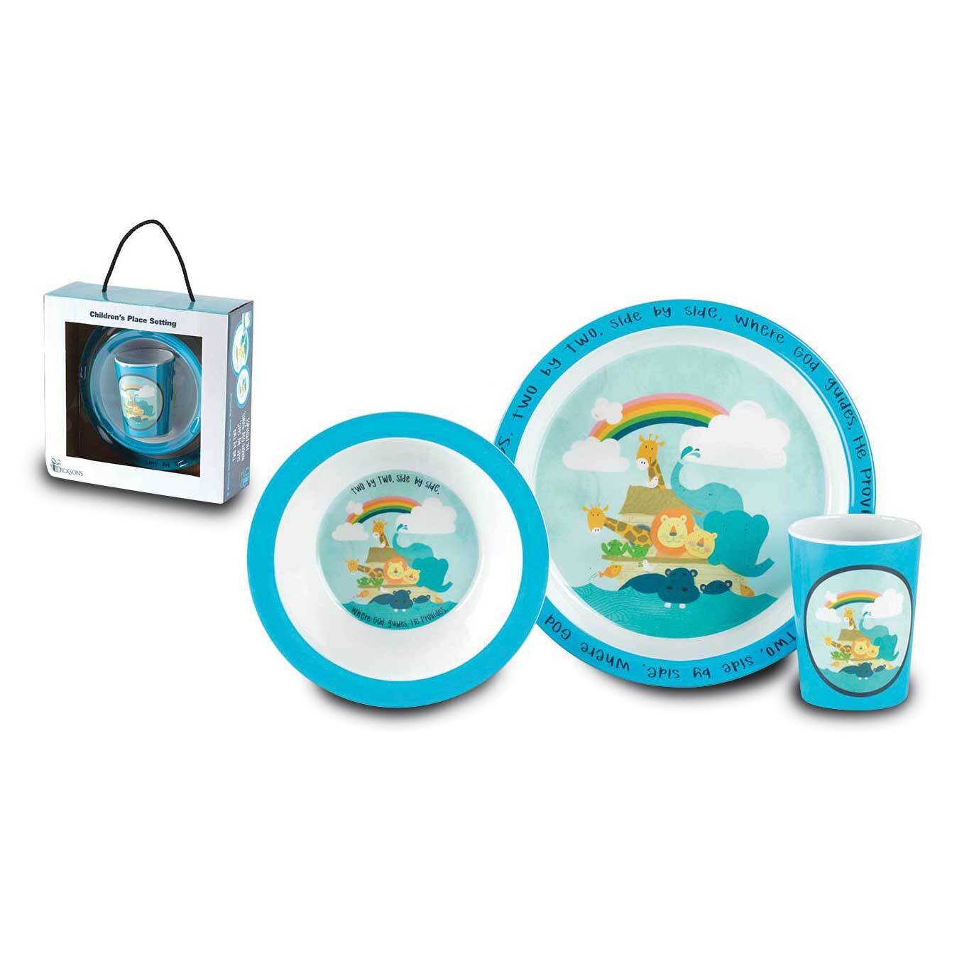 Noahs Ark Two by Two Melamine Plate, Bowl and Cup Set GM22797