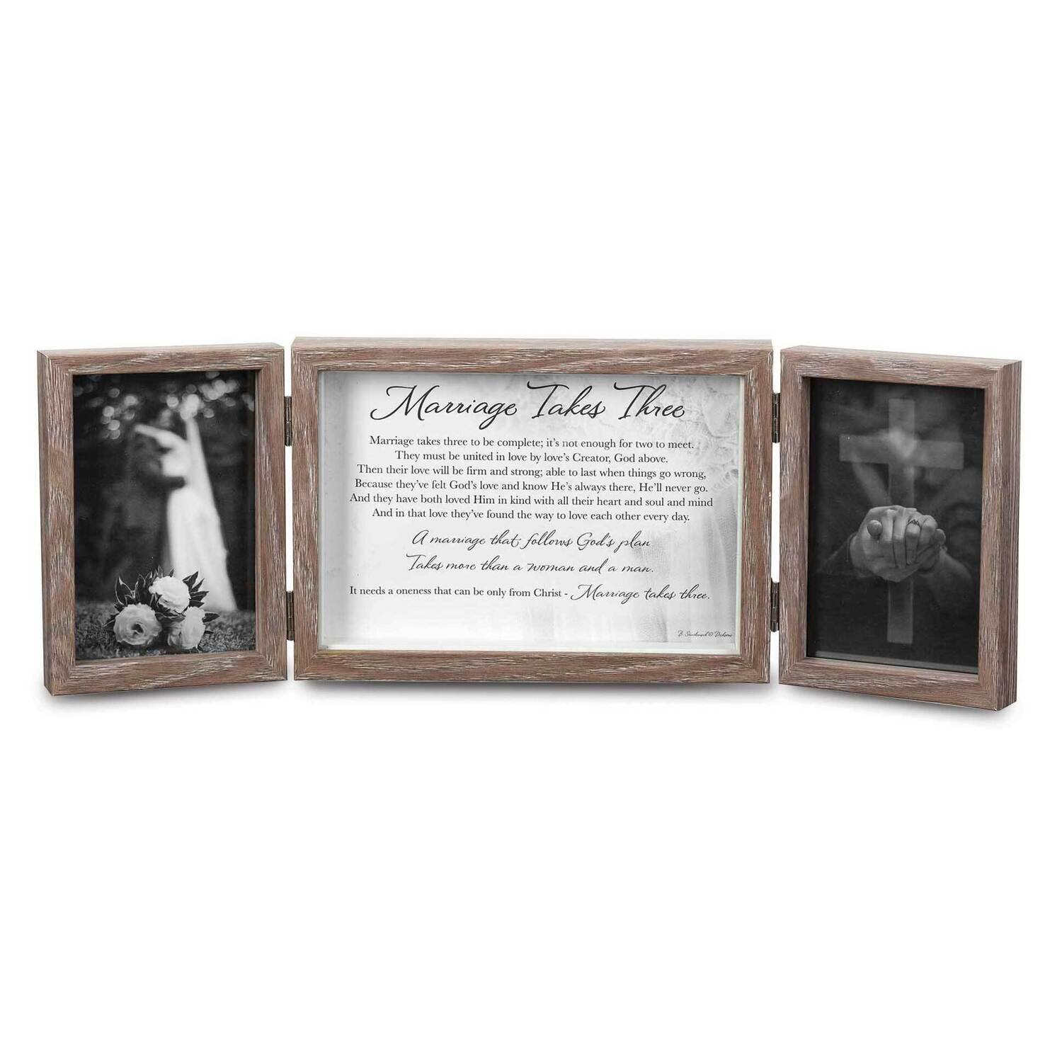Marriage Takes 3 Resin Tabletop 4 x 6 Inch Photo Picture Frame GM22814
