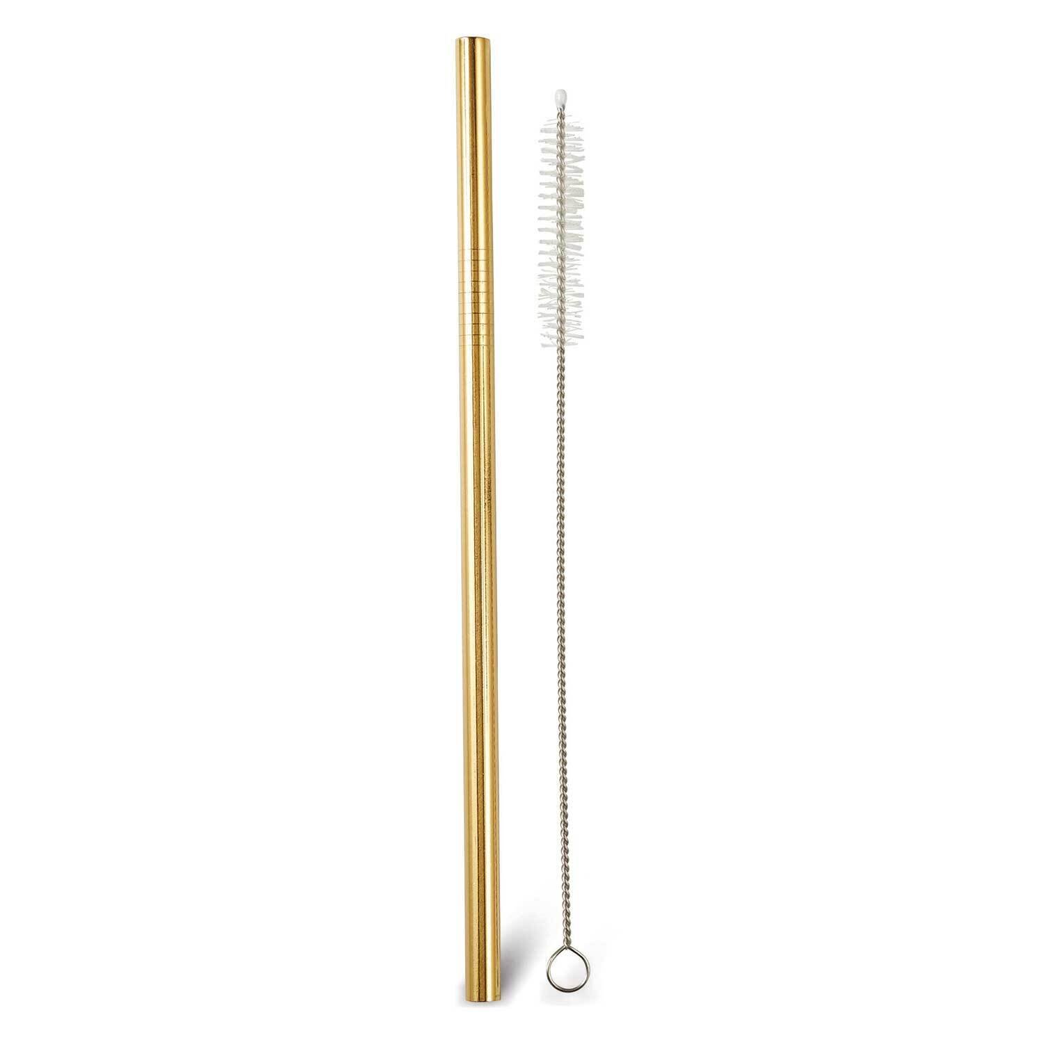 Gold Stainless Steel Straw and Brush Set GM23071, MPN: GM23071, 886083686474