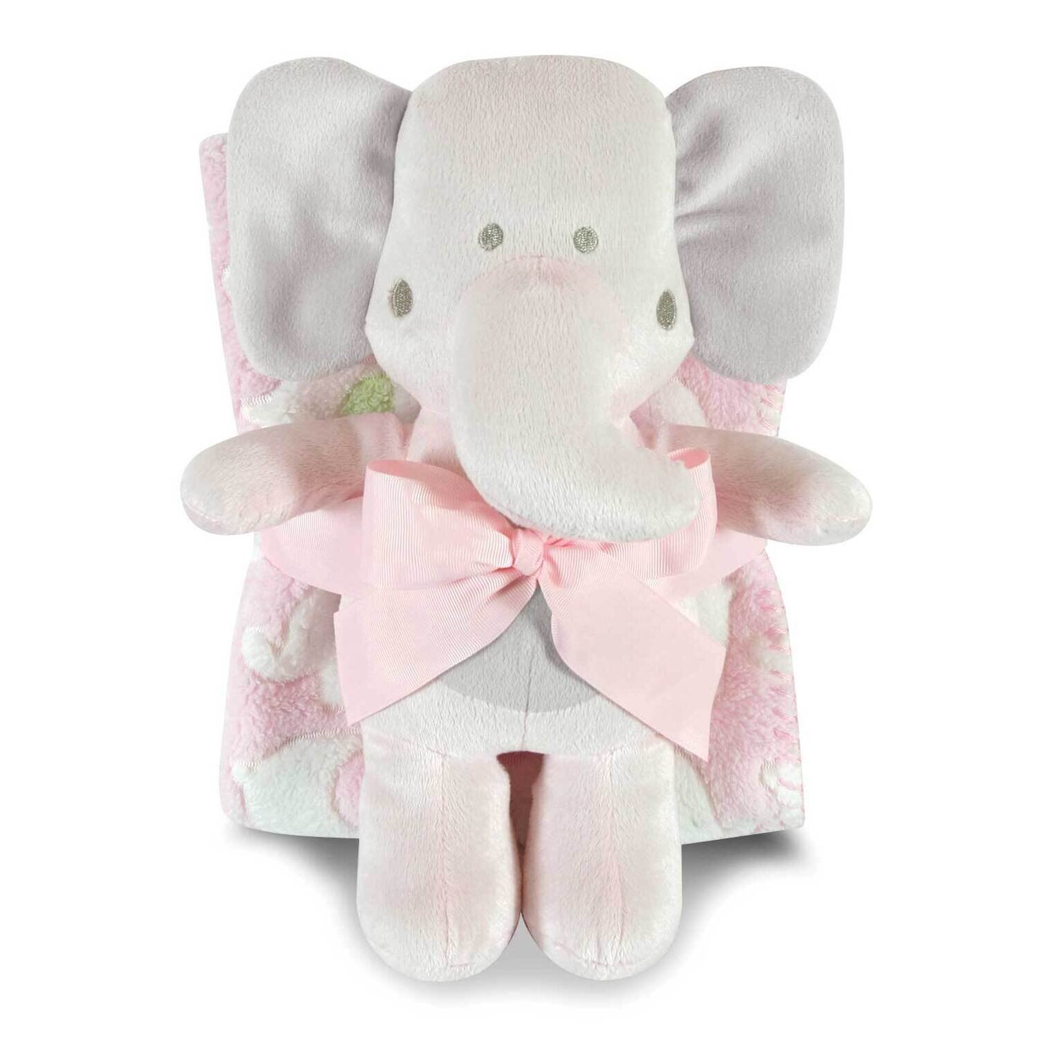 Pink Elephant and Fleece Blanket Set GM23169