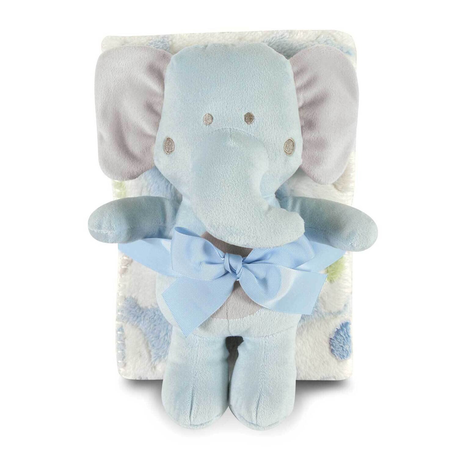 Blue Elephant and Fleece Blanket Set GM23170