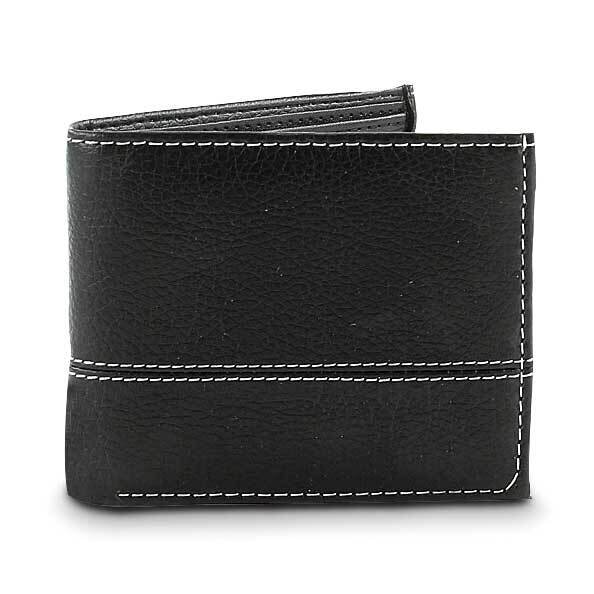 Black Milled Cheera Vegan Leather Bi-Fold Wallet GM23243, MPN: GM23243,