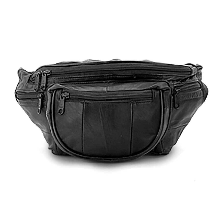 XXL Black Leather Fanny Pack with XL Strap GM23262