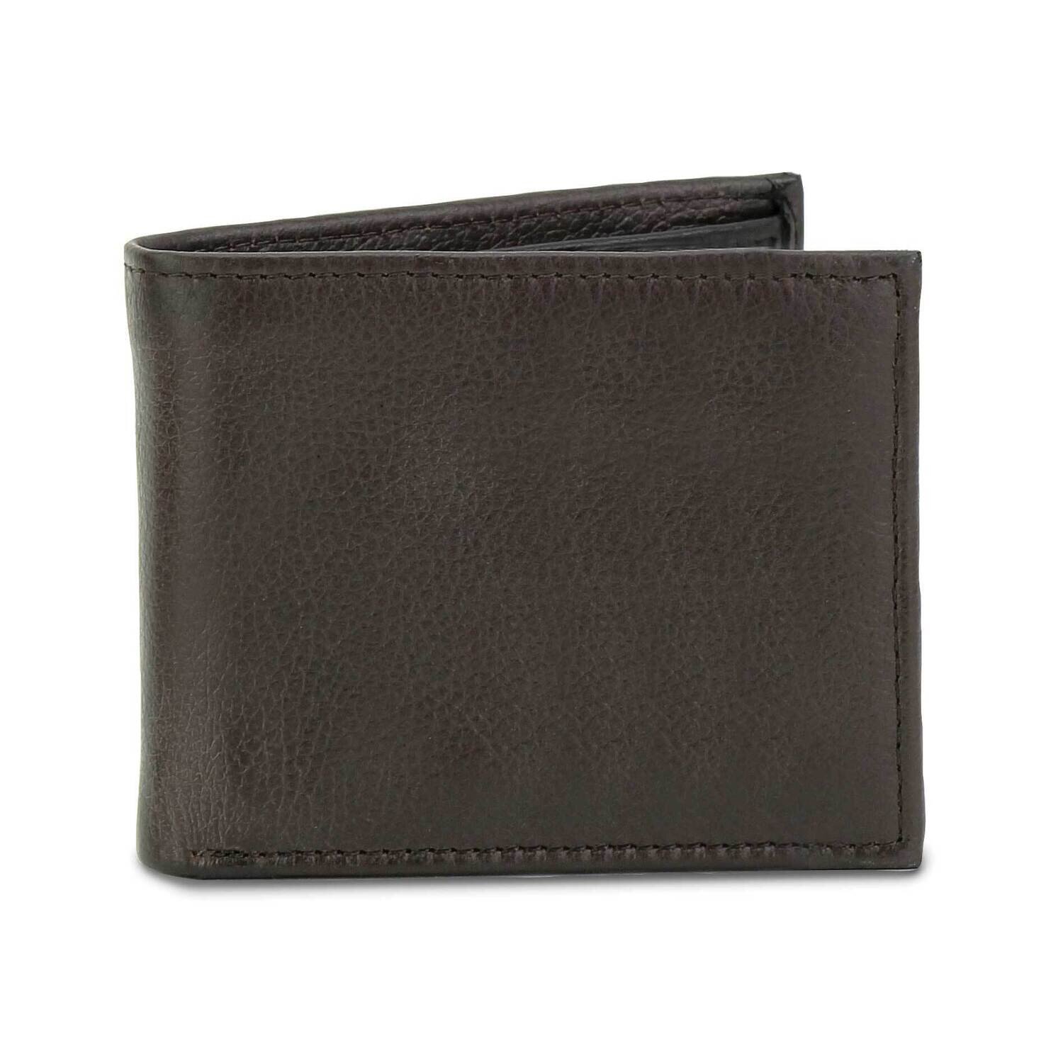 Brown Cowhide RFID Center Flap Bifold Wallet GM23266, MPN: GM23266,