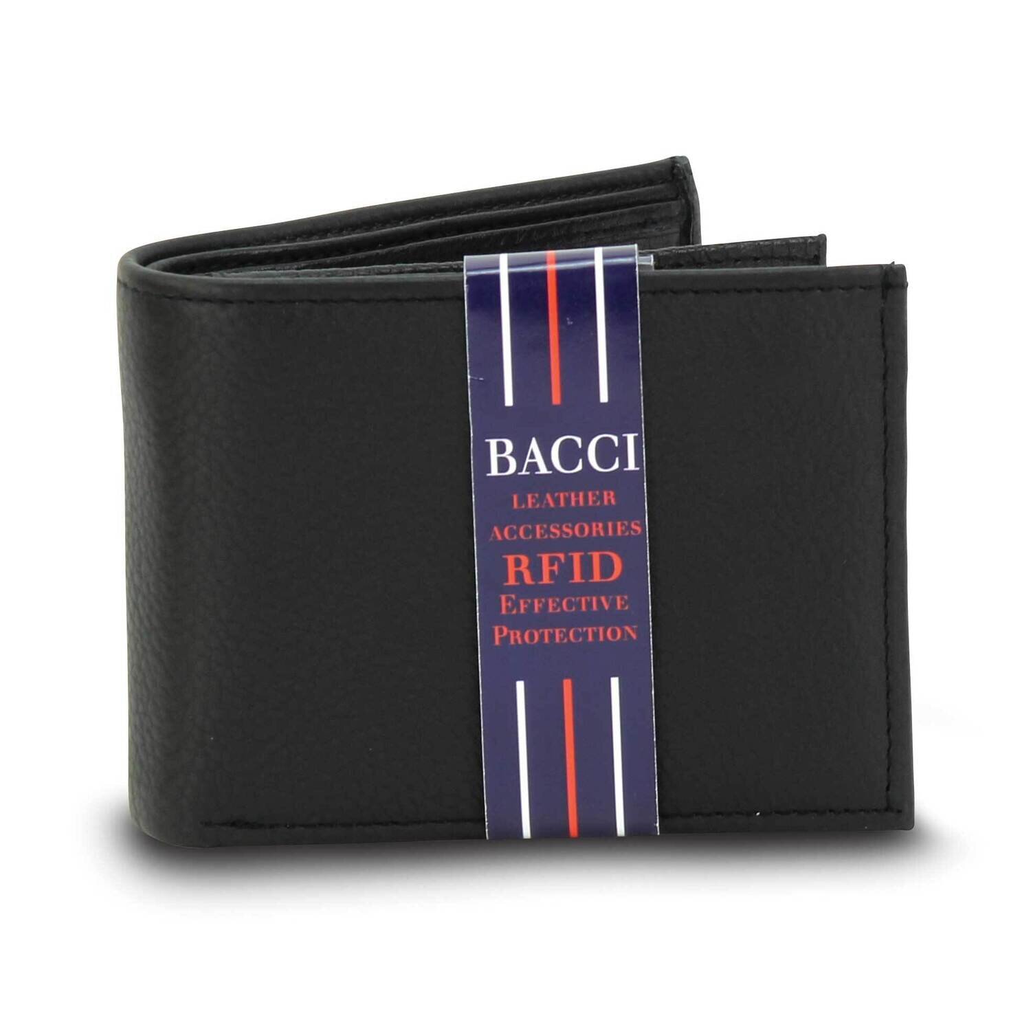 Black Cowhide RFID Double Center Flap Bifold Wallet GM23274, MPN: GM23274,
