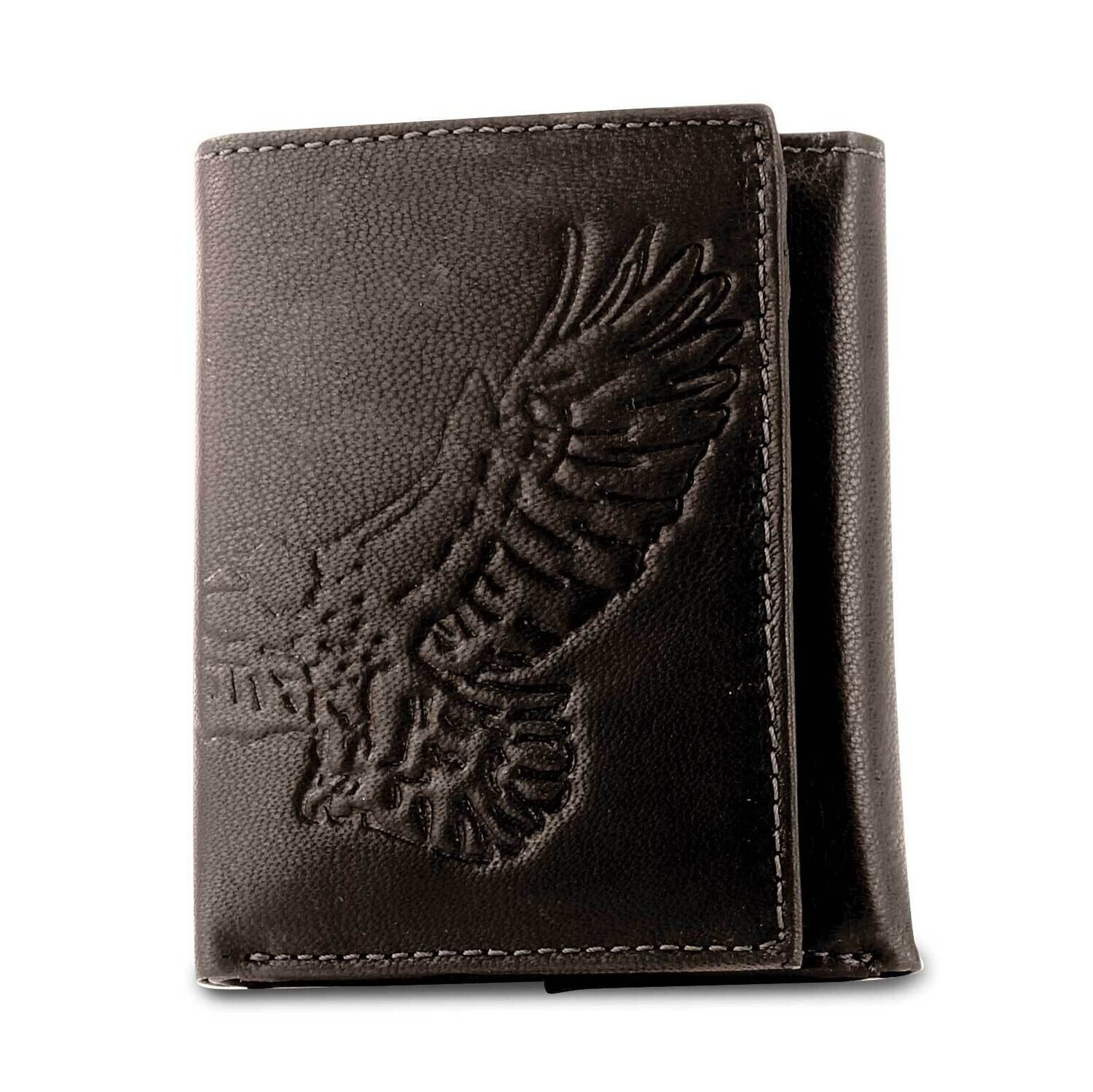 Brown RFID Blocking Embossed Eagle Trifold Wallet GM23280, MPN: GM23280,