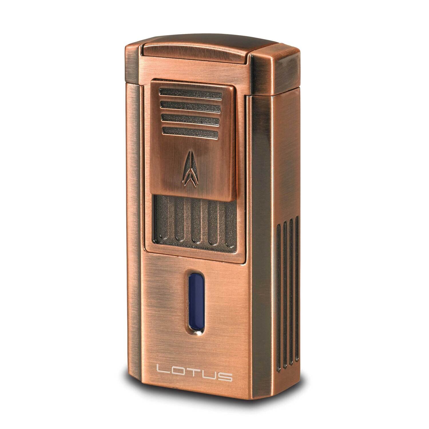 Lotus Duke-V Triple Flame Copper Lighter with Fold Out Serrated V Cutter GM23318