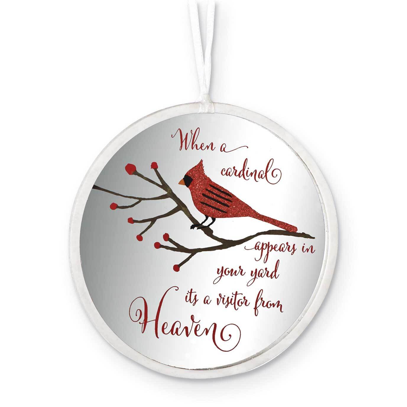 Glass Cardinal Memorial Disc Ornament GM23538