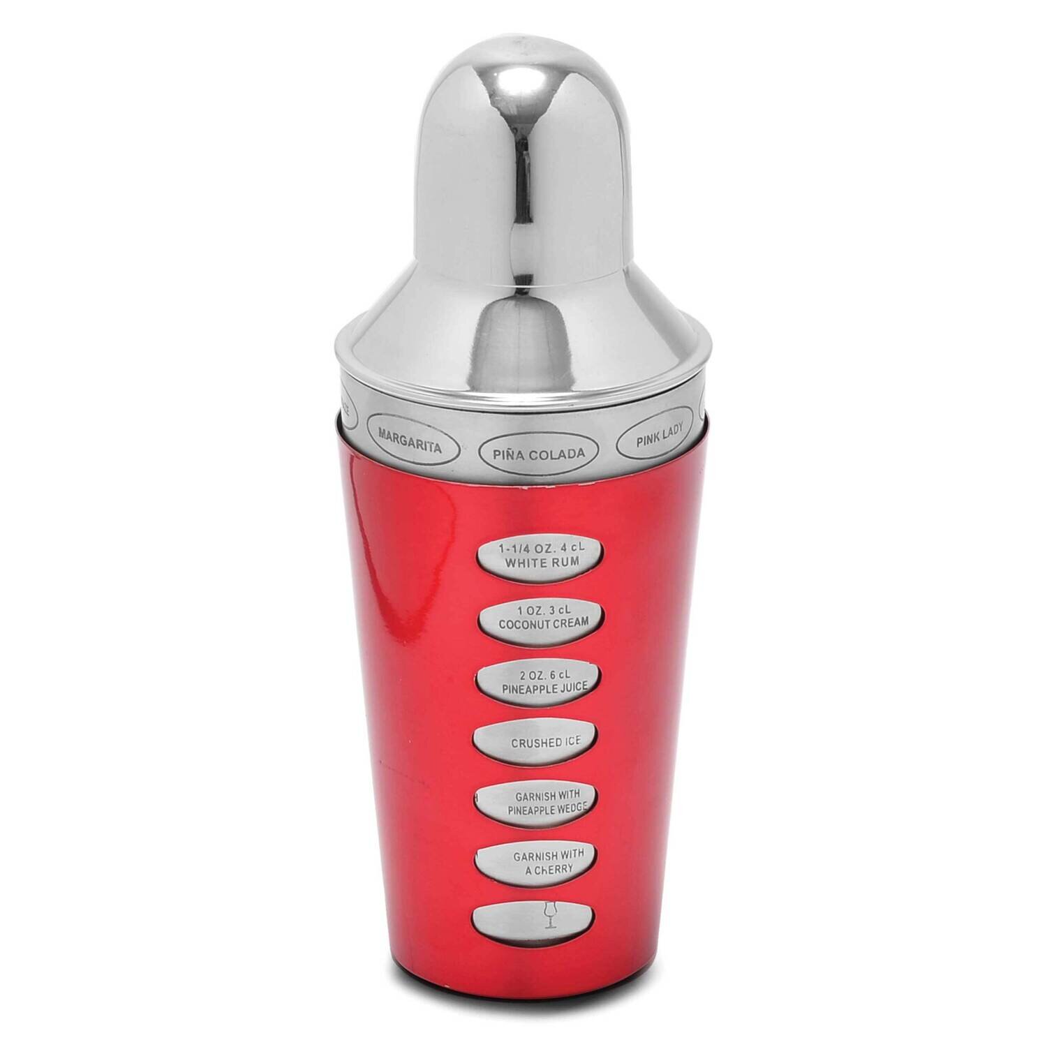 Red Stainless Steel 24oz. Recipe Cocktail Shaker GM23709, MPN: GM23709, 37533020243