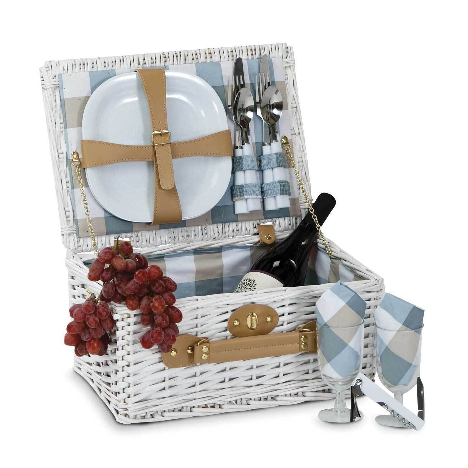 Boothbay 2 Person White Picnic Basket GM23737