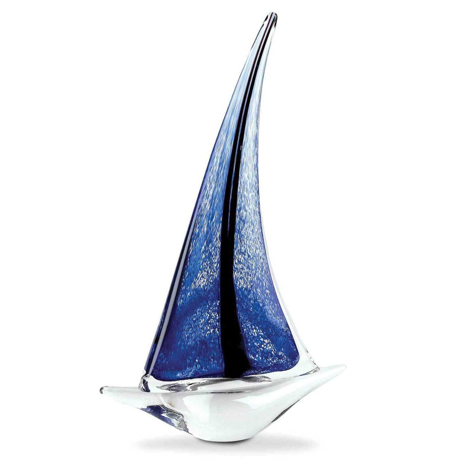 Badash Artistic Blue Glass Sailboat GM23764
