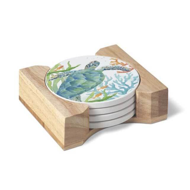 Sea Life Serenade Set of Four Coasters with Holder GM23796