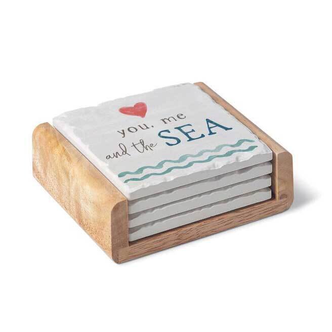 You, Me and the Sea Set of Four Coasters with Holder GM23805, MPN: GM23805, 608814154652