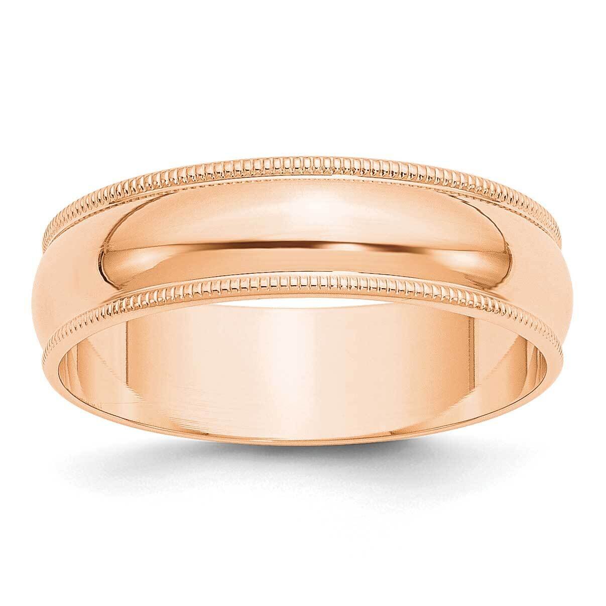 6mm Milgrain Half Round Band 10k Rose Gold 1RML060, MPN: 1RML060, 191101664939