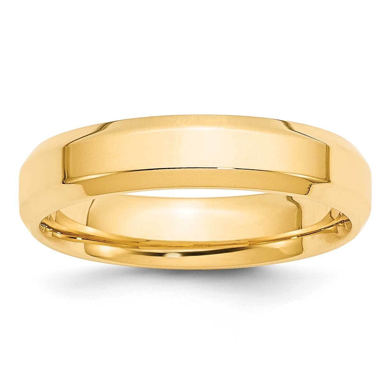 5mm Bevel Edge Comfort Fit Band 14k Yellow Gold BEC050