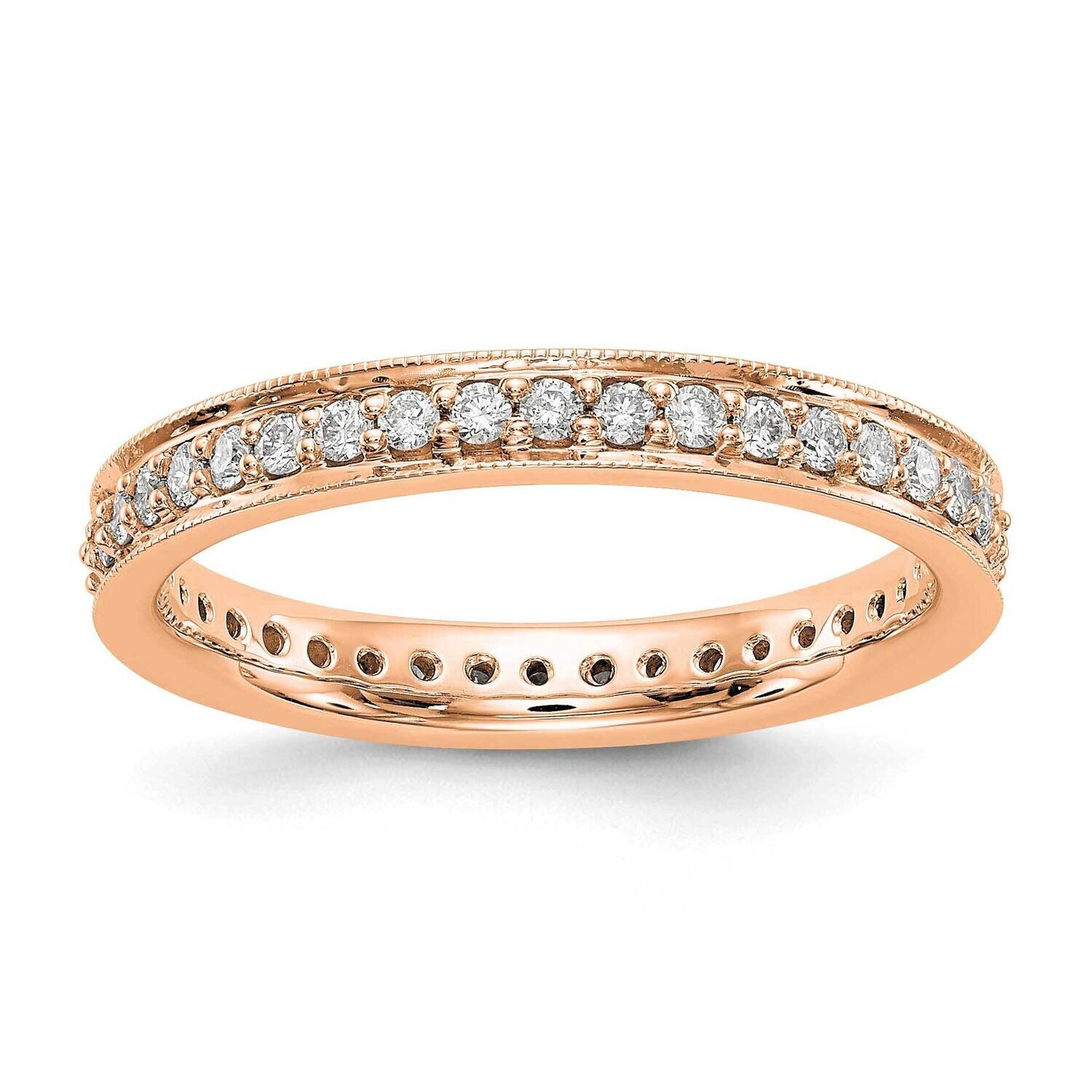 Polished Round 1/2 CT Vintage Diamond Eternity Band 14k Rose Gold ET0002-050-7R4, MPN: ET0002-050-7…