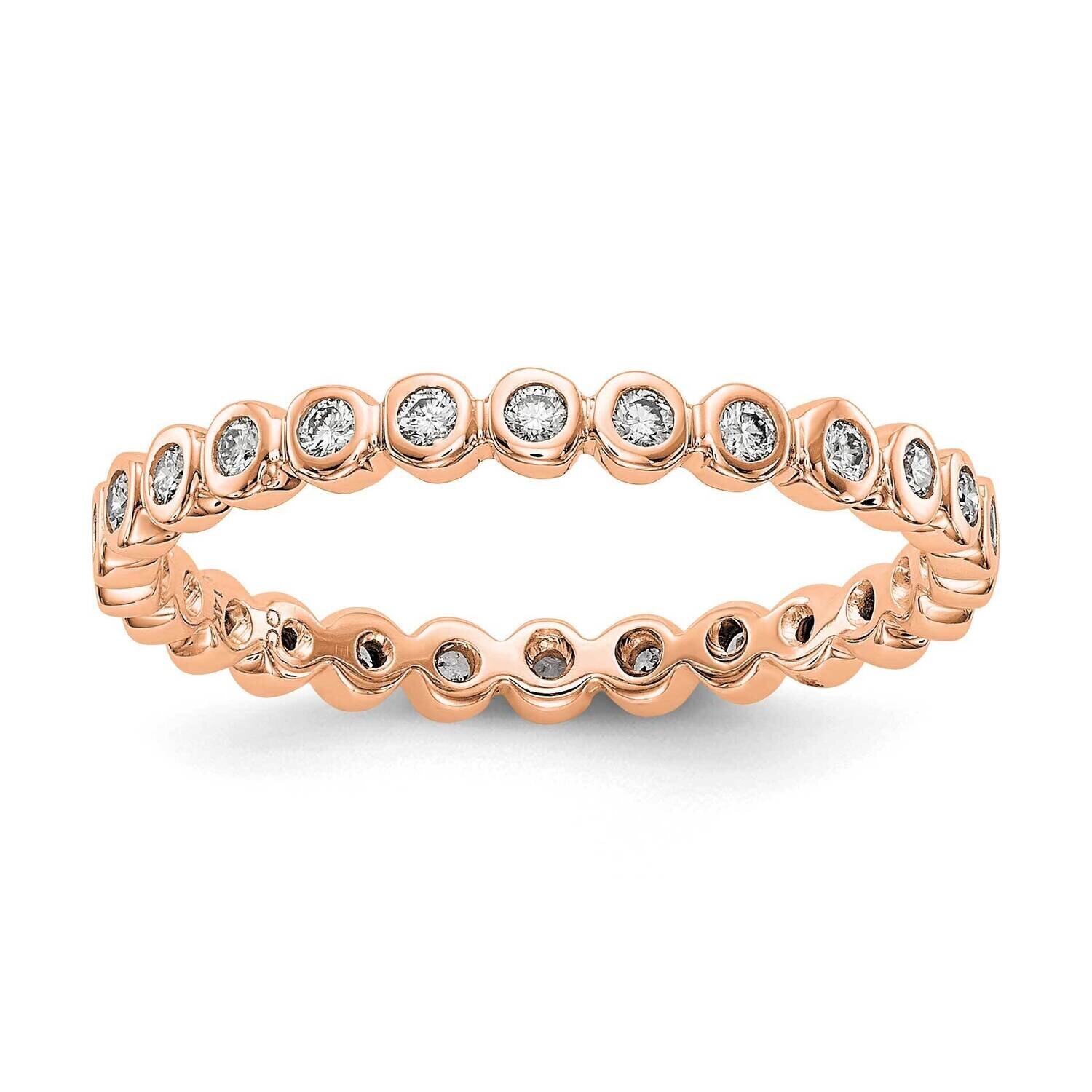 Polished 1/3ct Bezel Set Diamond Eternity Band 14k Rose Gold ET0011-033-7R4, MPN: ET0011-033-7R4, 1…