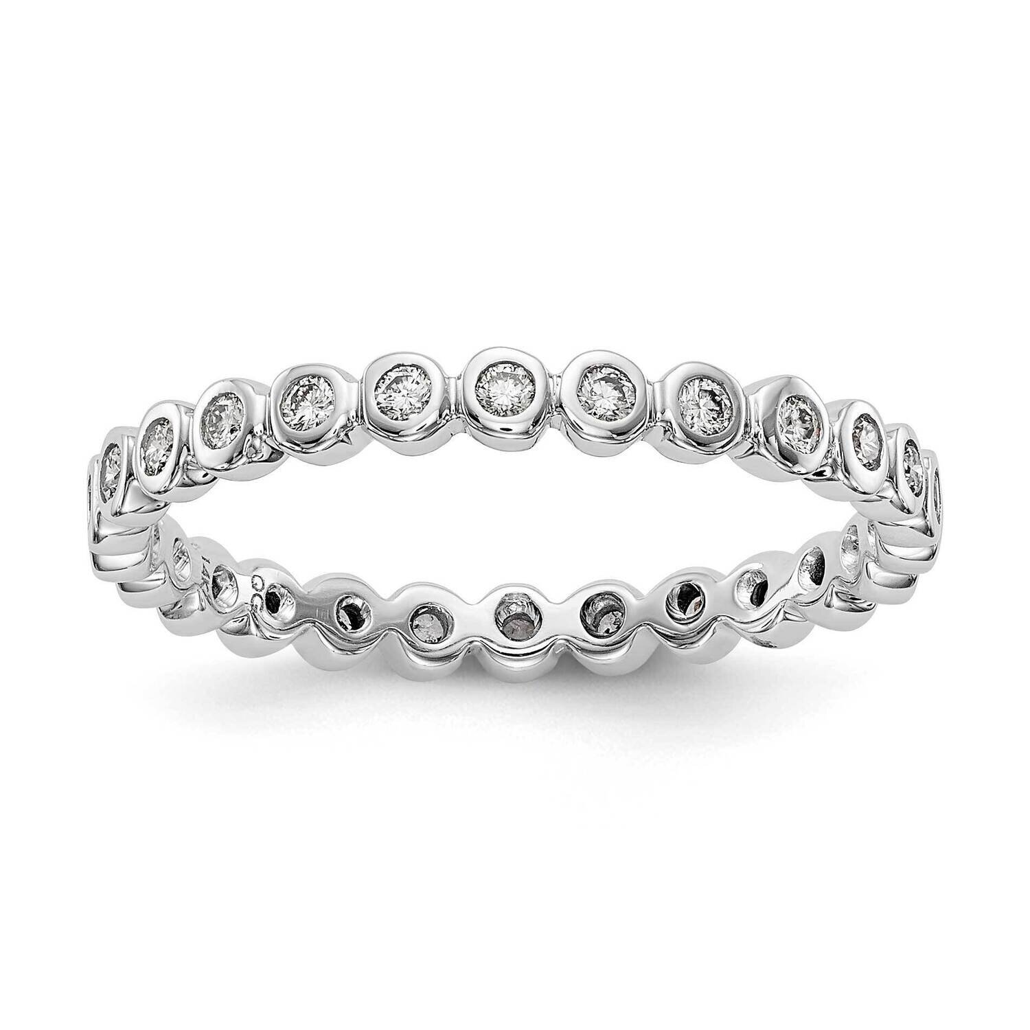 Polished 1/3ct Bezel Set Diamond Eternity Band 14k White Gold ET0011-033-7W4, MPN: ET0011-033-7W4, …