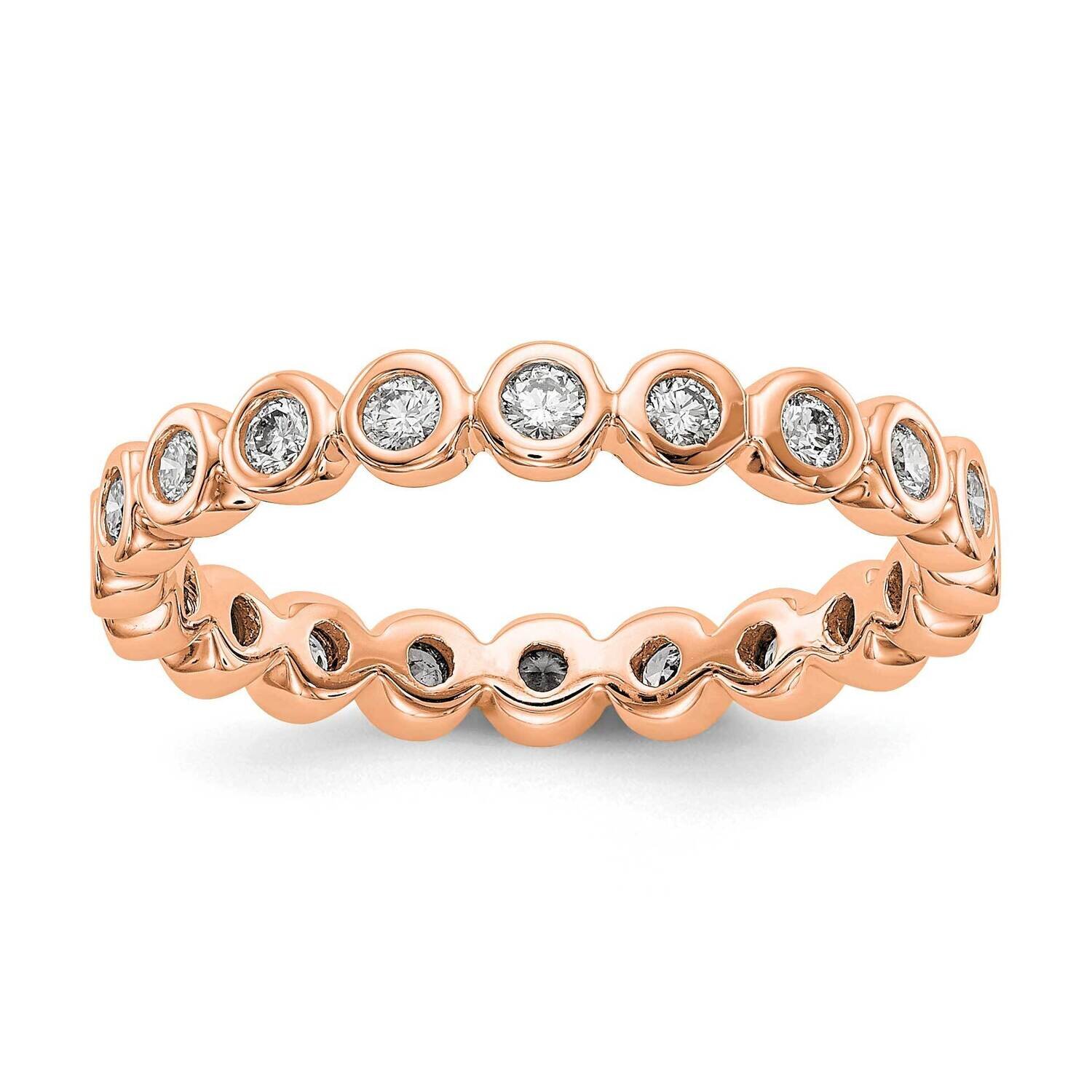 Polished 1/2ct Bezel Set Diamond Eternity Band 14k Rose Gold ET0011-050-7R4, MPN: ET0011-050-7R4, 1…