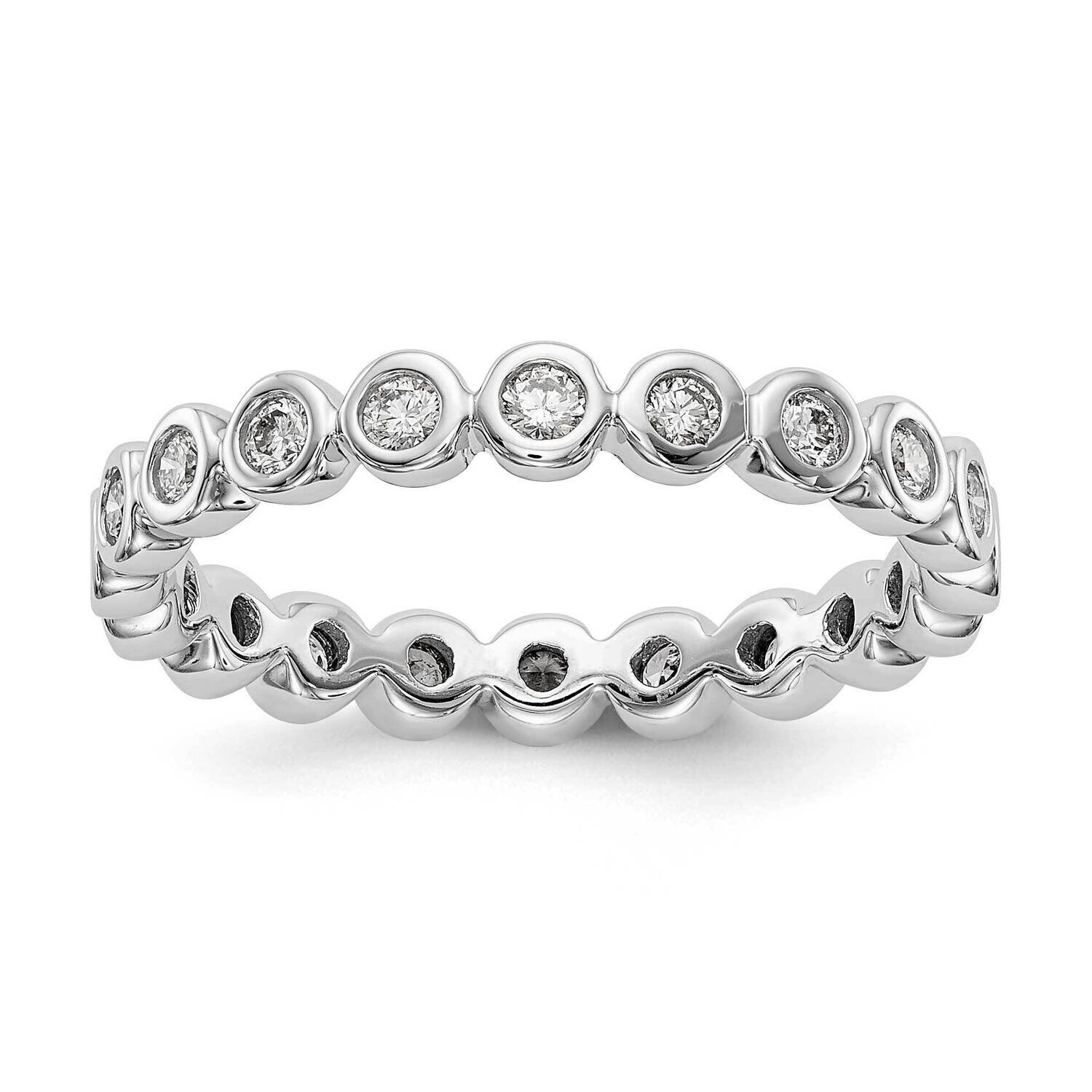 Polished 1/2ct Bezel Set Diamond Eternity Band 14k White Gold ET0011-050-7W4, MPN: ET0011-050-7W4, …