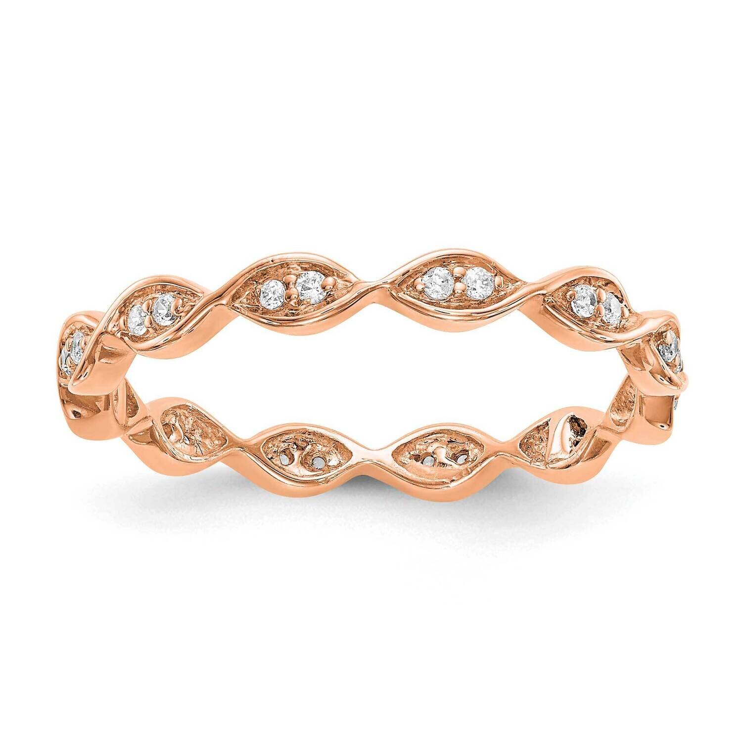 Polished Vintage Pave 14k Rose Gold ET0013-050-7R4, MPN: ET0013-050-7R4, 191101886423