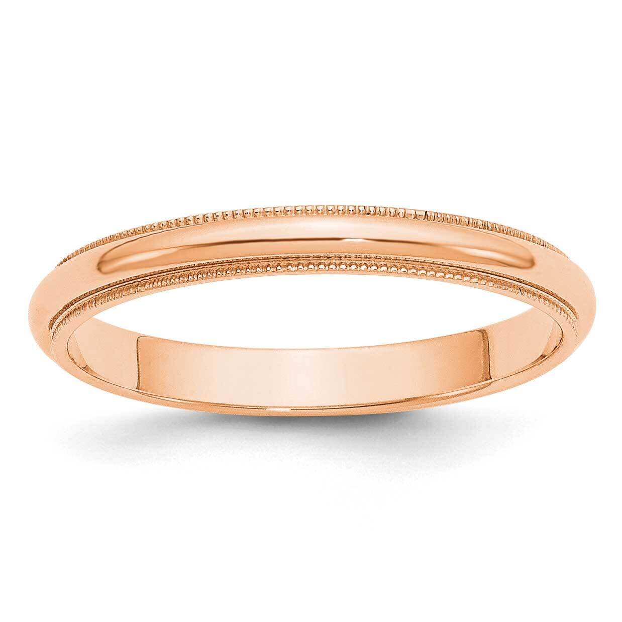 3mm Milgrain Half-Round Wedding Band 14k Rose Gold RM030, MPN: RM030, 883957927336