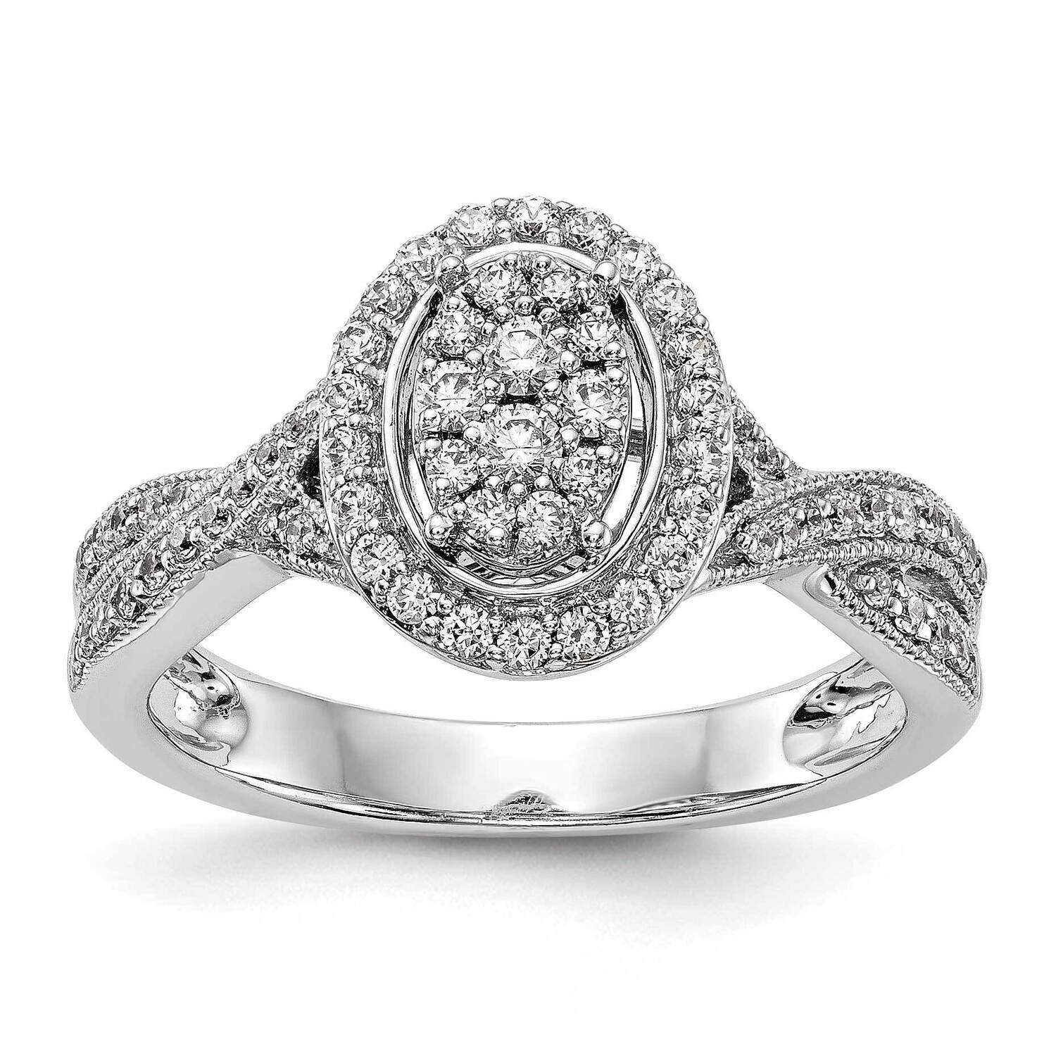 Complete Diamond Cluster Engagement Ring 14k White Gold RM2394E-050-WAA