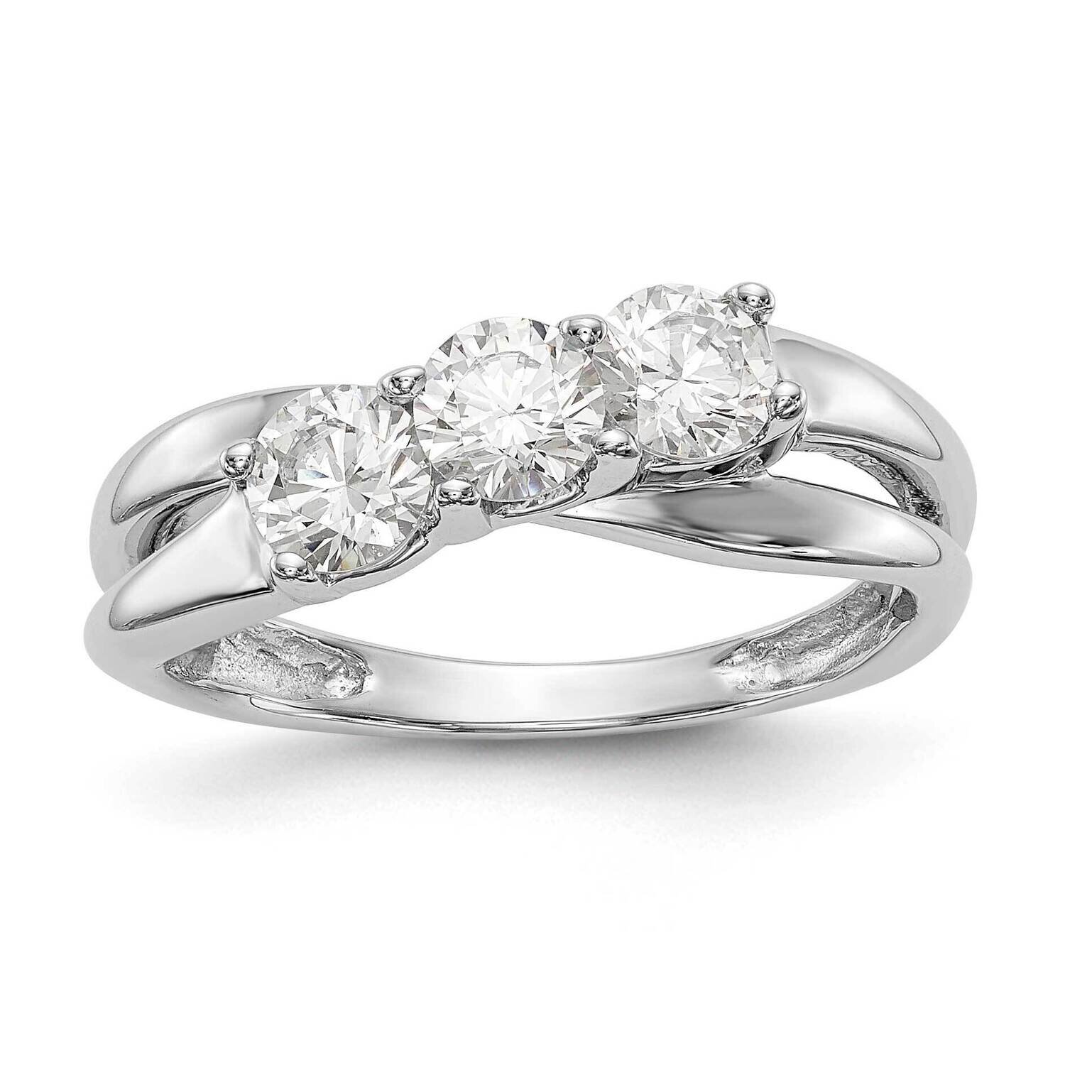 3-Stone Diamond Engagement Ring 14k White Gold RM2965E-088-WAA