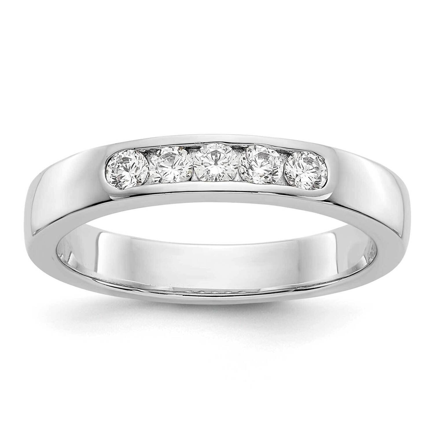 5-Stone Diamond Channel Band 14k White Gold RM3275B-026-WAA, MPN: RM3275B-026-WAA,