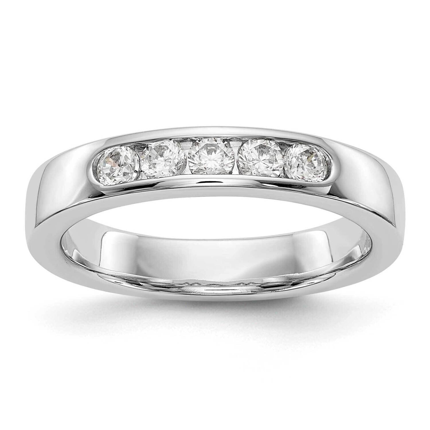 5-Stone Diamond Channel Band 14k White Gold RM3275B-035-WAA, MPN: RM3275B-035-WAA,
