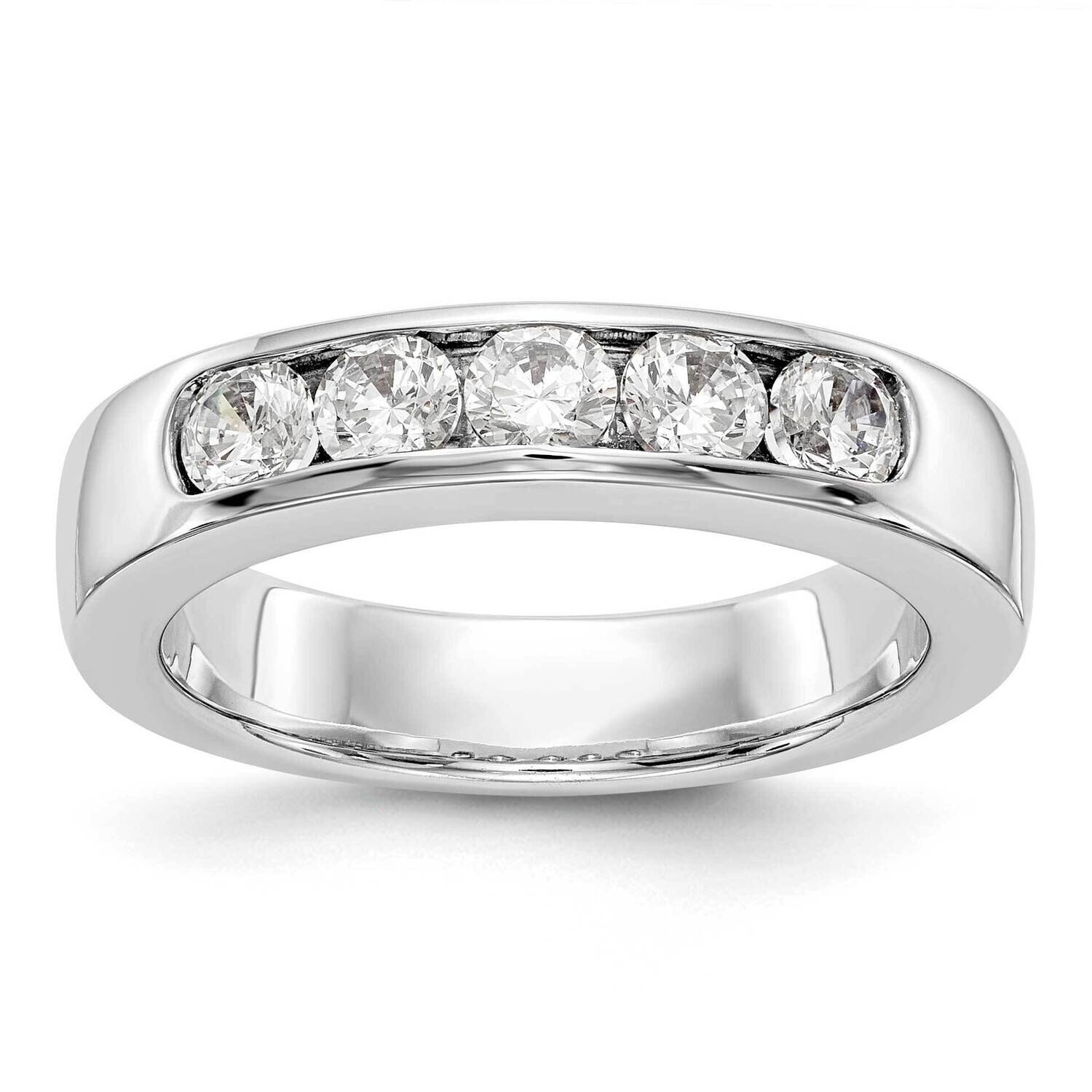 5-Stone Diamond Channel Band 14k White Gold RM3275B-075-WAA, MPN: RM3275B-075-WAA,