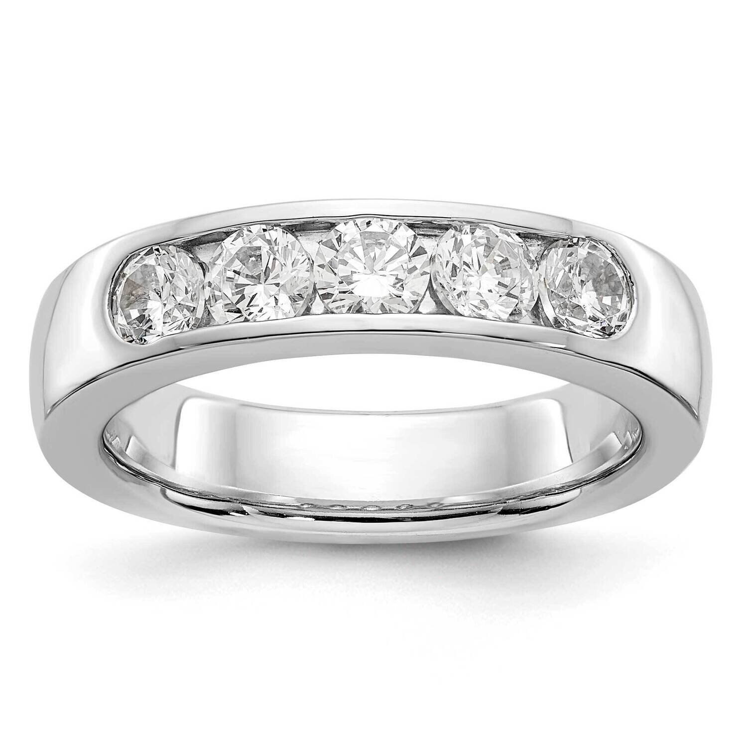 5-Stone Diamond Channel Band 14k White Gold RM3275B-100-WAA, MPN: RM3275B-100-WAA,