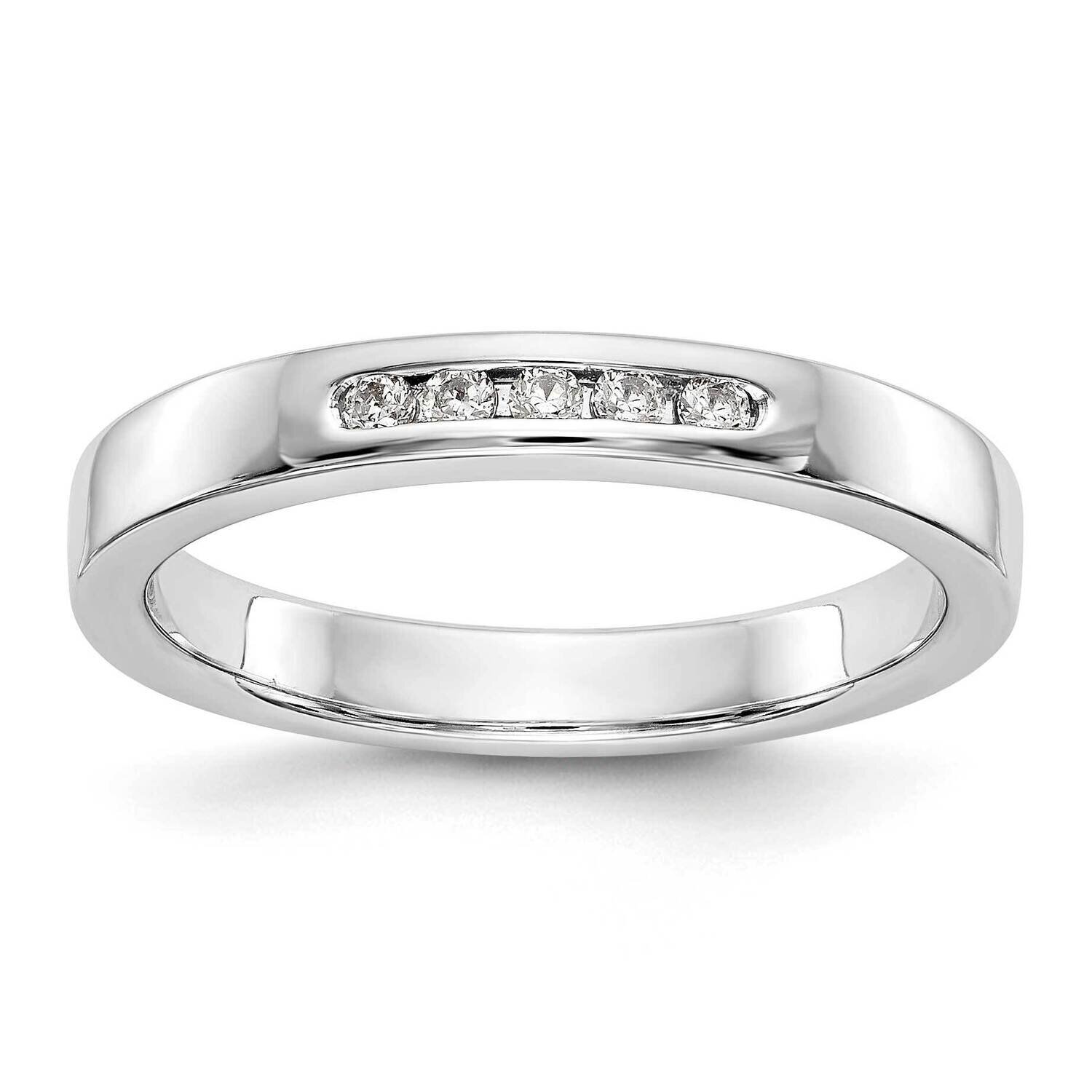 5-Stone Diamond Channel Band 14k White Gold RM3276B-009-WAA, MPN: RM3276B-009-WAA, 191101809262