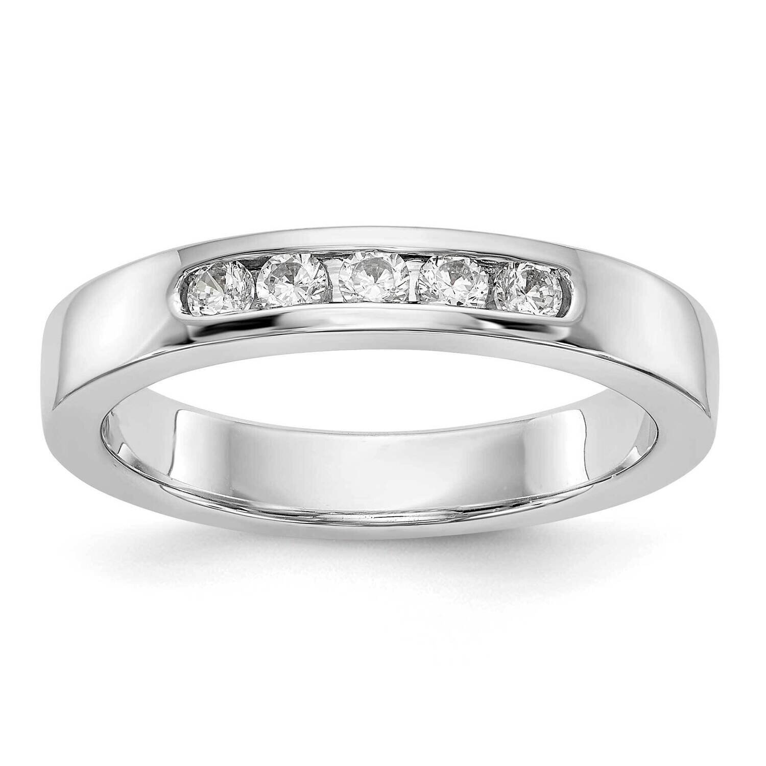 5-Stone Diamond Channel Band 14k White Gold RM3276B-025-WAA, MPN: RM3276B-025-WAA, 191101809309