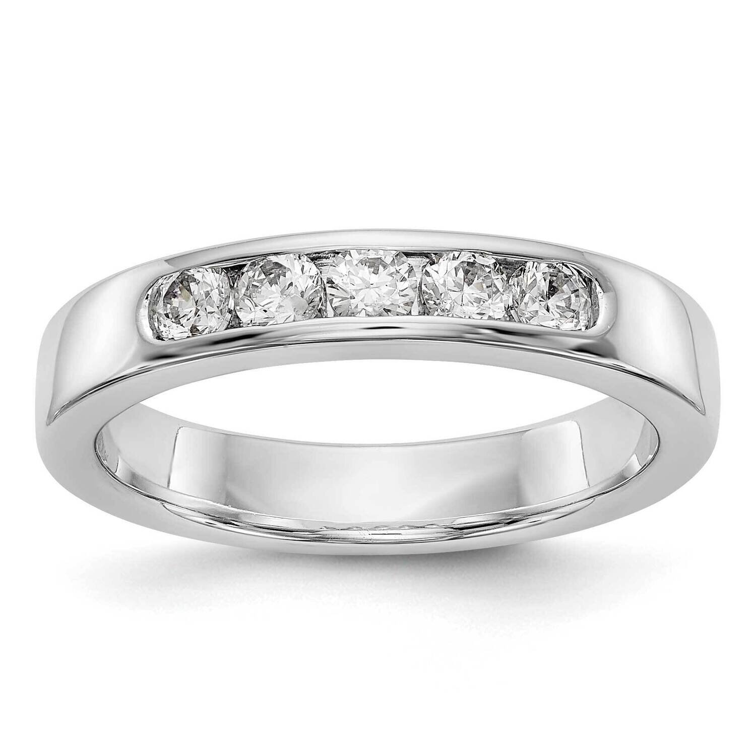 5-Stone Diamond Channel Band 14k White Gold RM3276B-045-WAA, MPN: RM3276B-045-WAA,