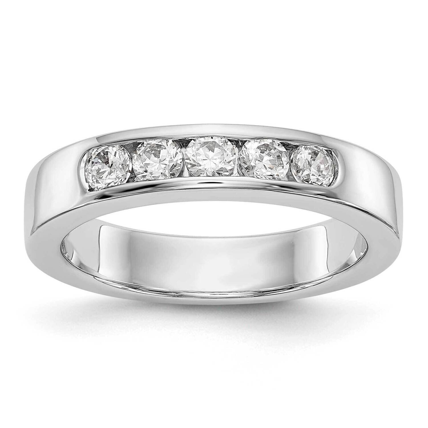 5-Stone Diamond Channel Band 14k White Gold RM3276B-047-WAA, MPN: RM3276B-047-WAA, 191101809354