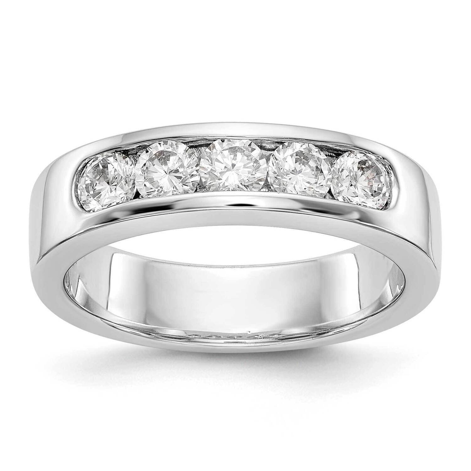 5-Stone Diamond Channel Band 14k White Gold RM3276B-075-WAA, MPN: RM3276B-075-WAA, 191101415135