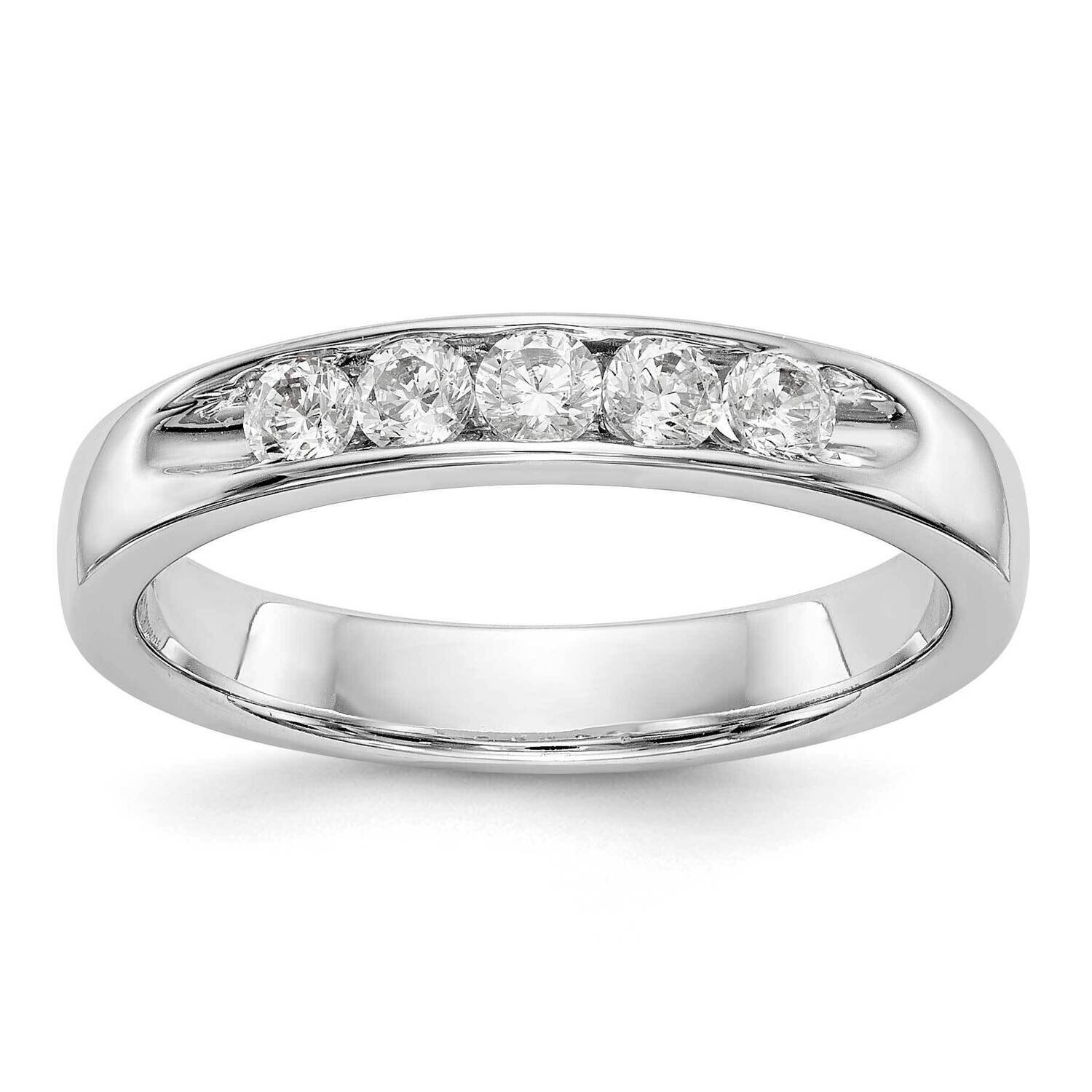 5-Stone Diamond Channel Band 14k White Gold RM3280B-035-WAA, MPN: RM3280B-035-WAA,