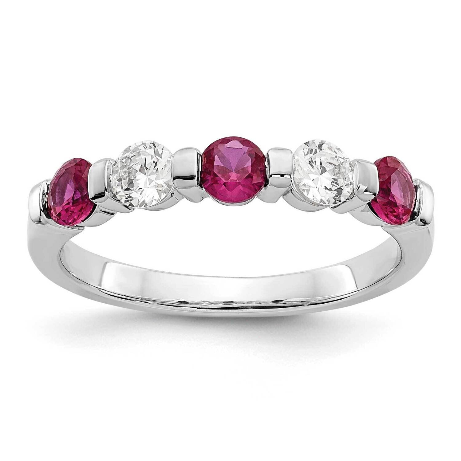 Diamond with Ruby Band 14k White Gold RM3285B-RU-030-WAA, MPN: RM3285B-RU-030-WAA,