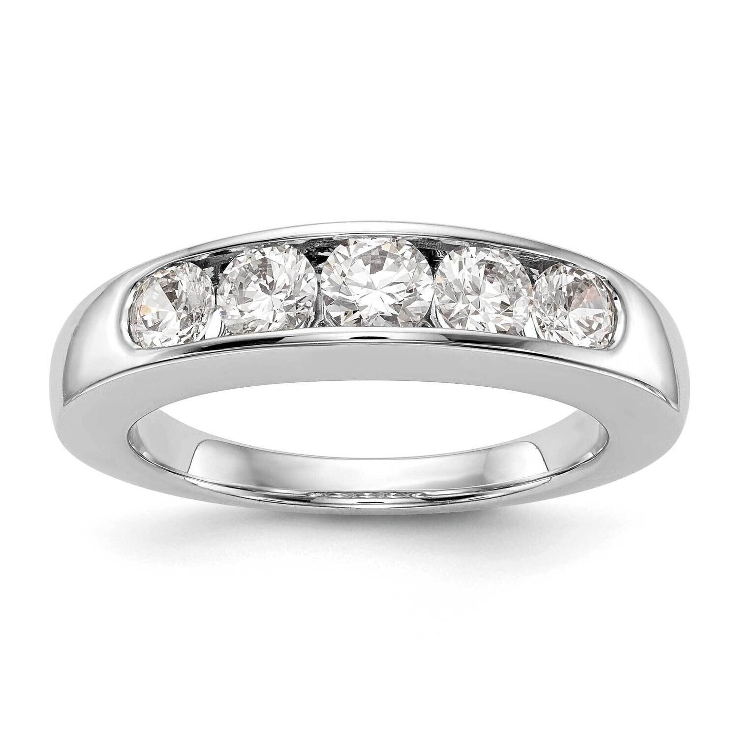 5-Stone Diamond Channel Band 14k White Gold RM3287B-100-WAA, MPN: RM3287B-100-WAA,