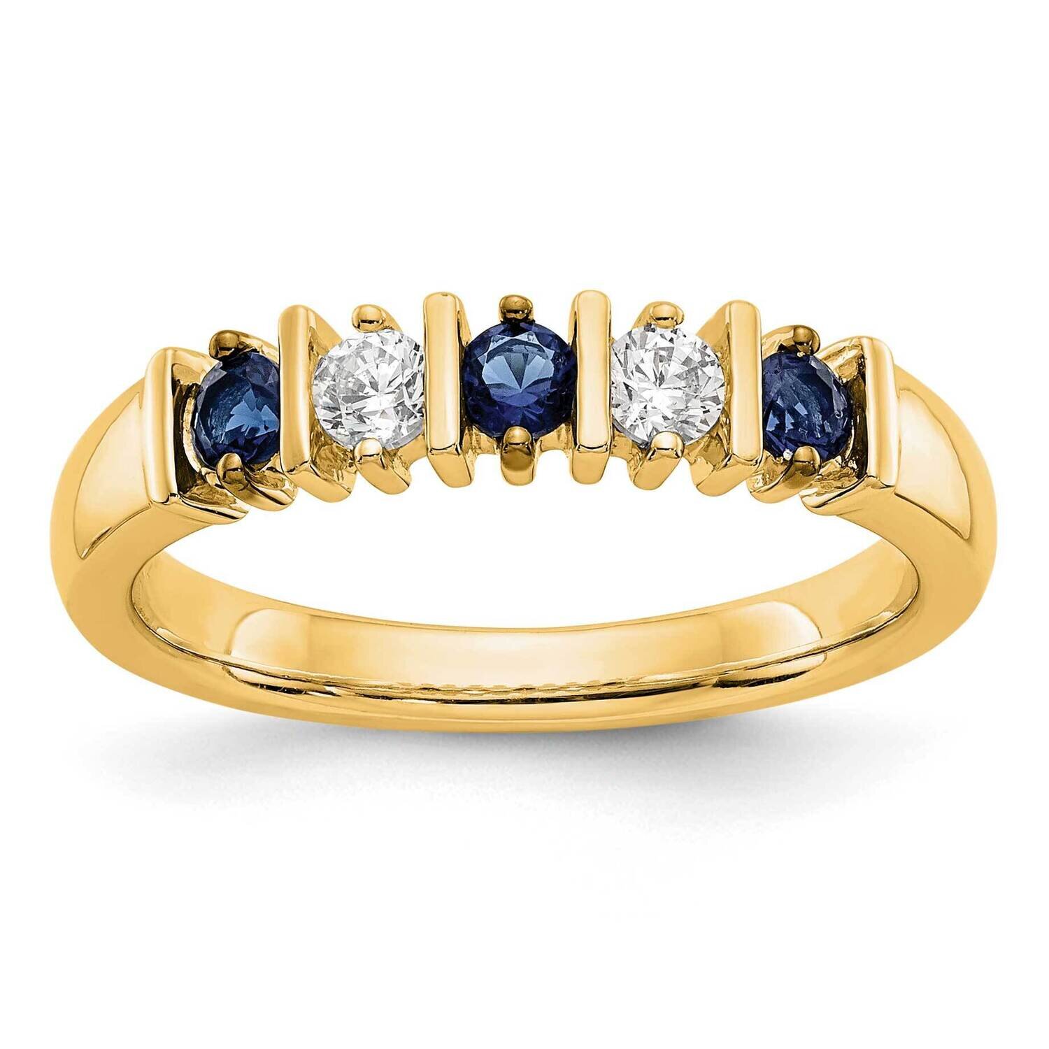 Diamond with Sapphire Band 14k Yellow Gold RM3289B-SA-019-YAA