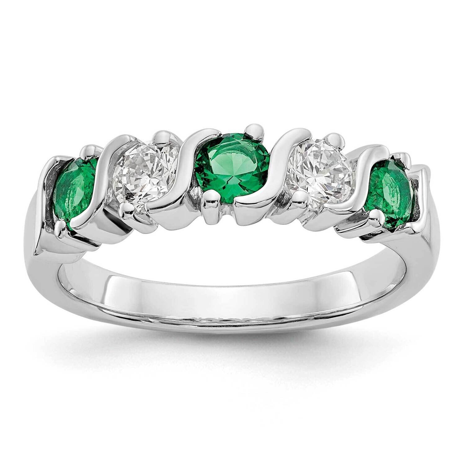 Diamond with Emerald Band 14k White Gold RM3290B-EM-040-WAA, MPN: RM3290B-EM-040-WAA,