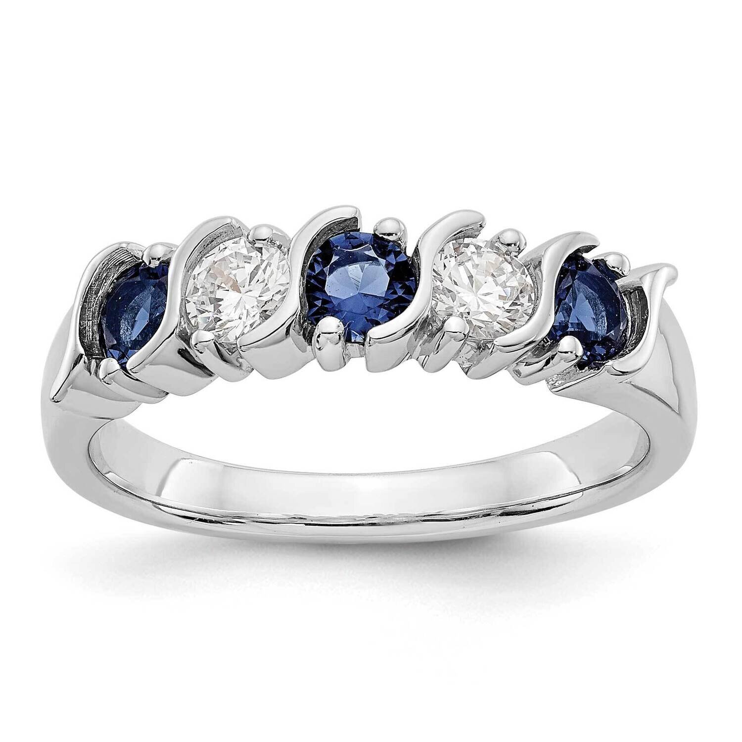 Diamond with Sapphire Band 14k White Gold RM3290B-SA-030-WAA, MPN: RM3290B-SA-030-WAA,