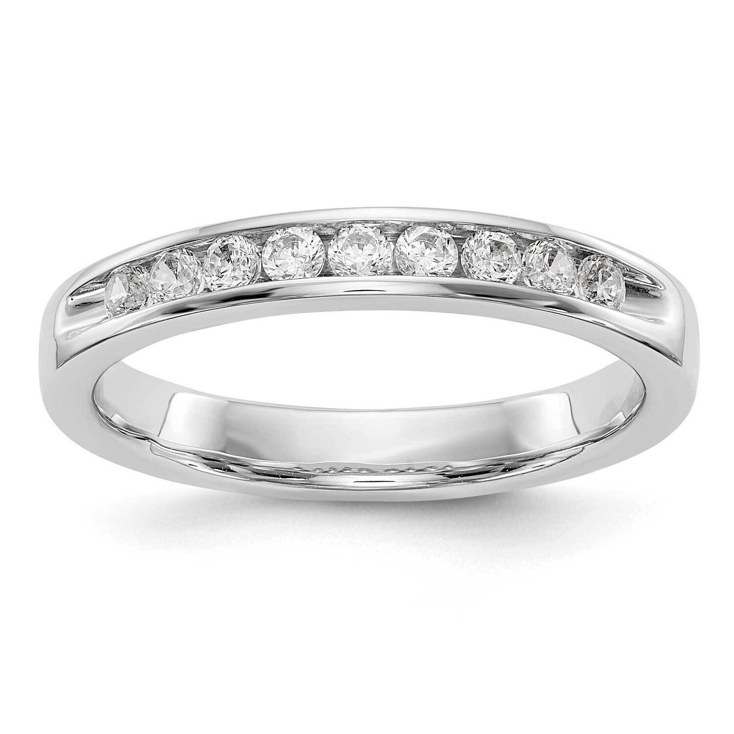 9-Stone Diamond Channel Band 14k White Gold RM3310B-032-WAA, MPN: RM3310B-032-WAA,