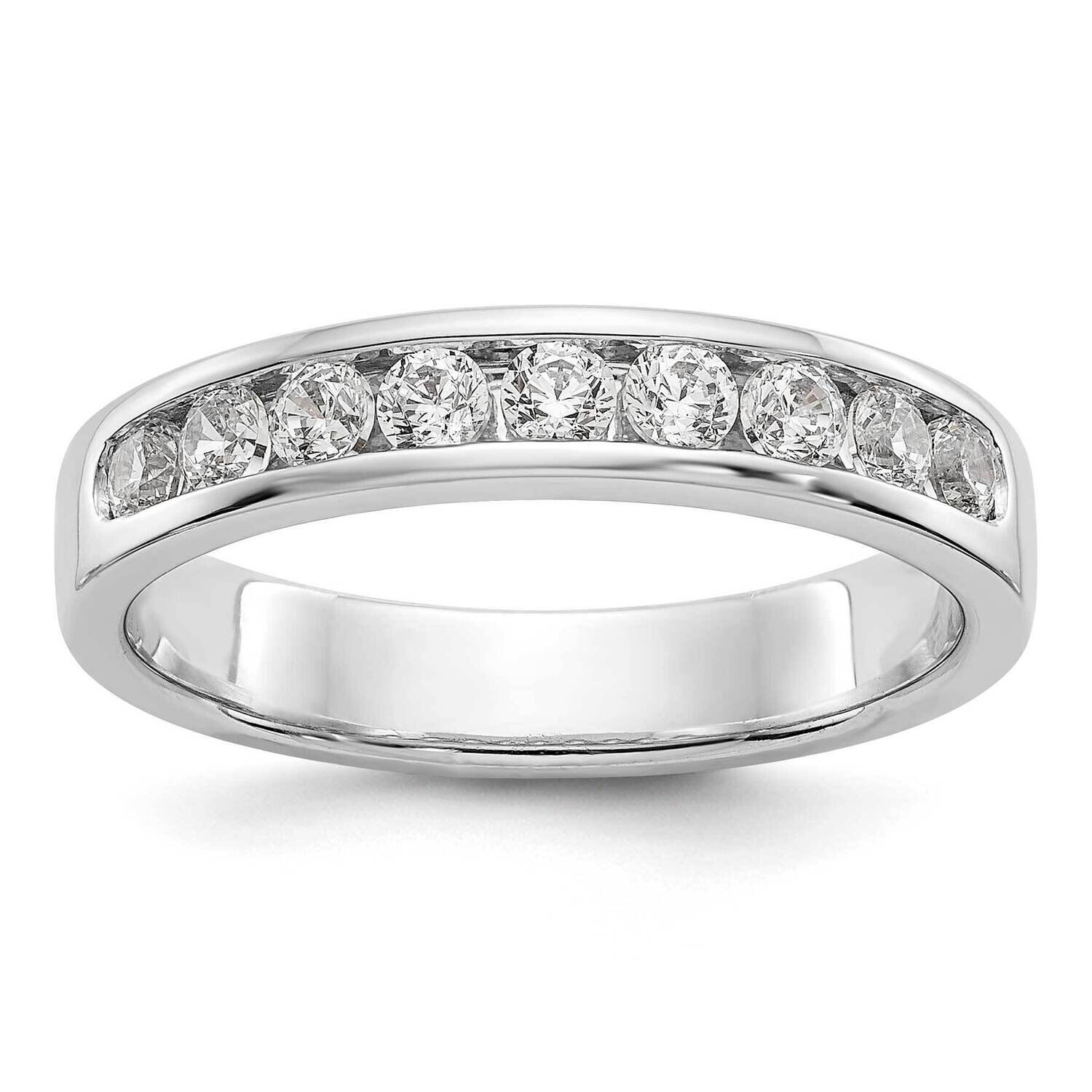 9-Stone Diamond Channel Band 14k White Gold RM3311B-047-WAA, MPN: RM3311B-047-WAA,
