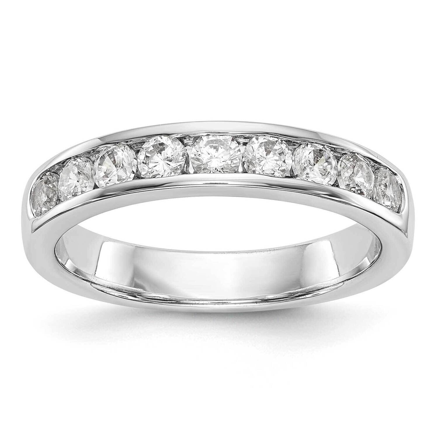 9-Stone Diamond Channel Band 14k White Gold RM3311B-071-WAA, MPN: RM3311B-071-WAA,