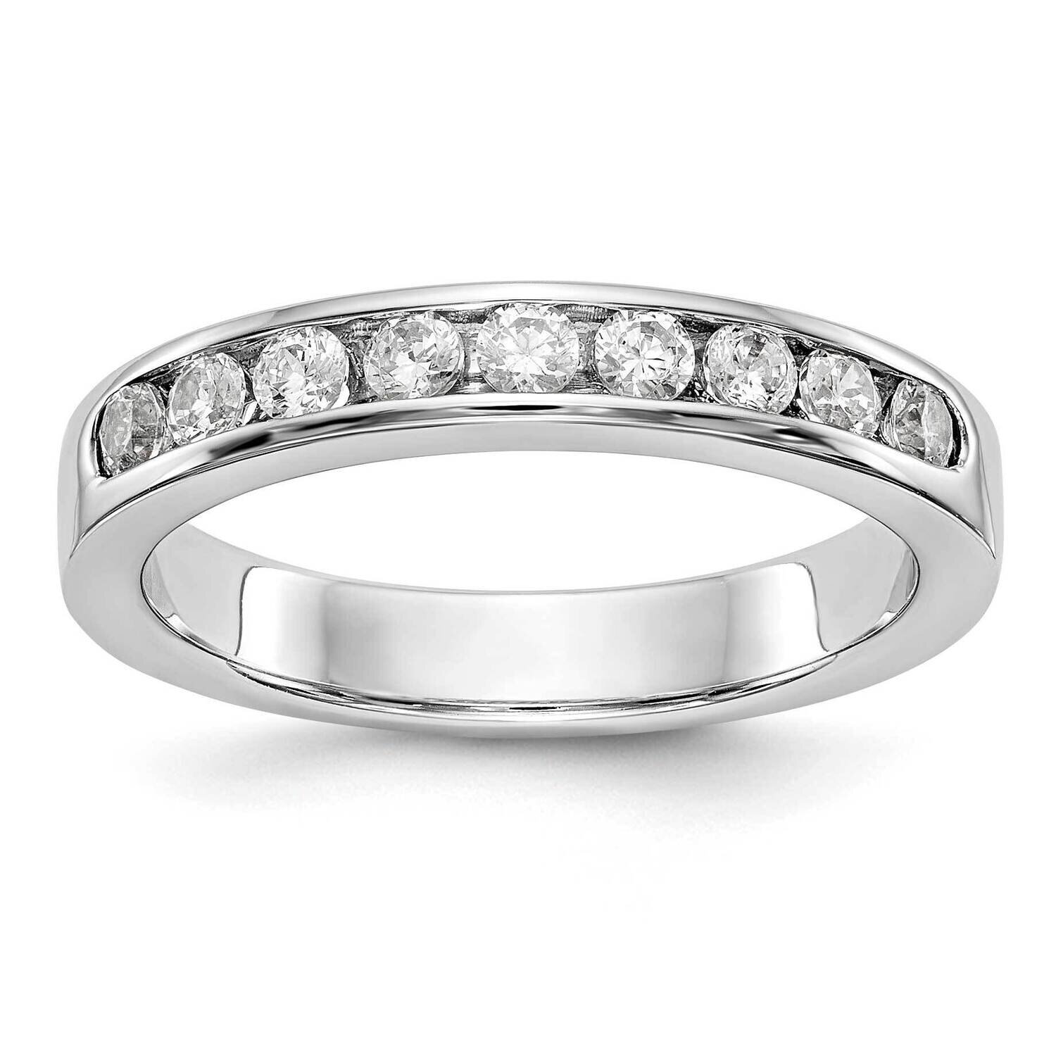 9-Stone Diamond Channel Band 14k White Gold RM3312B-045-WAA, MPN: RM3312B-045-WAA,