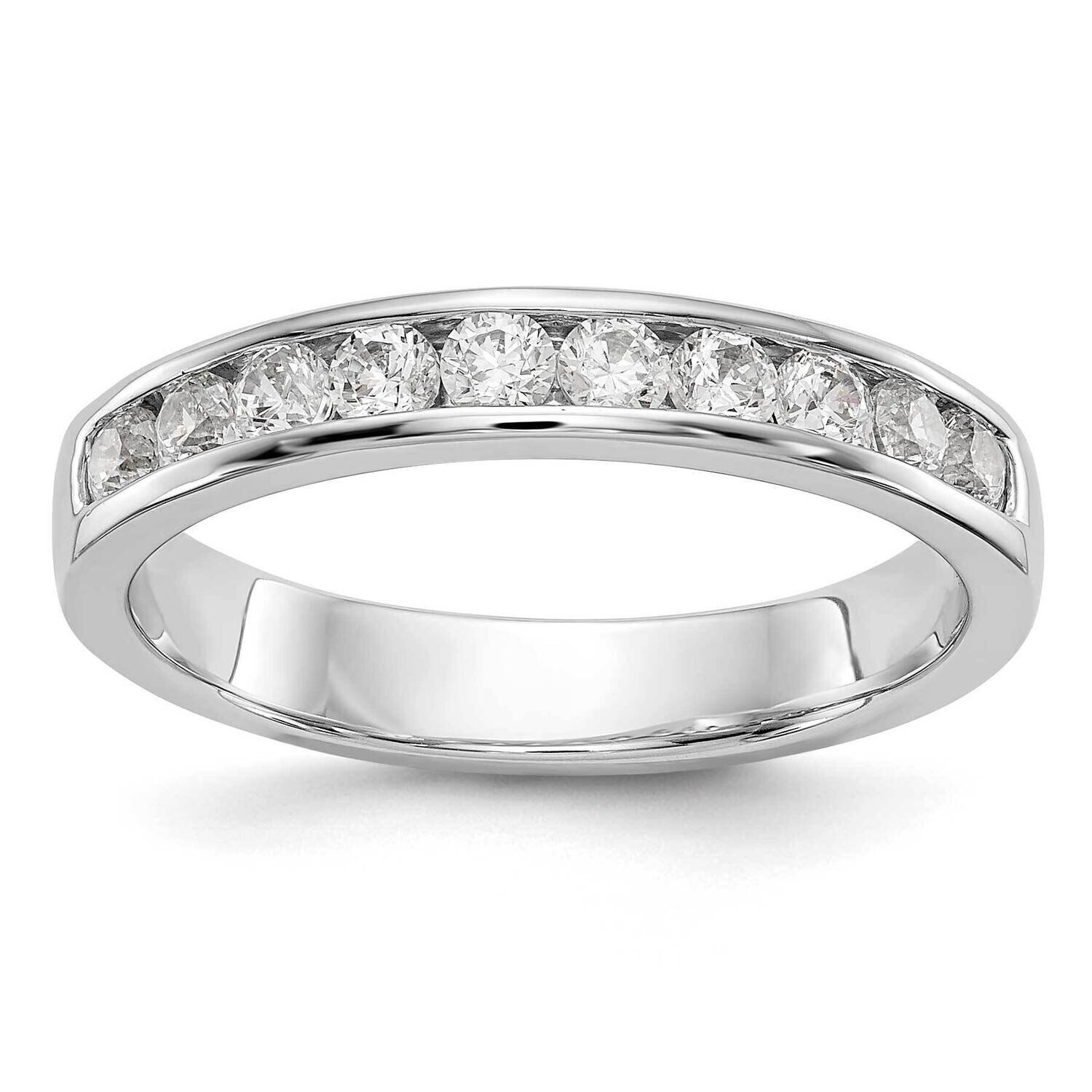 10-Stone Diamond Channel Band 14k White Gold RM3317B-052-WAA