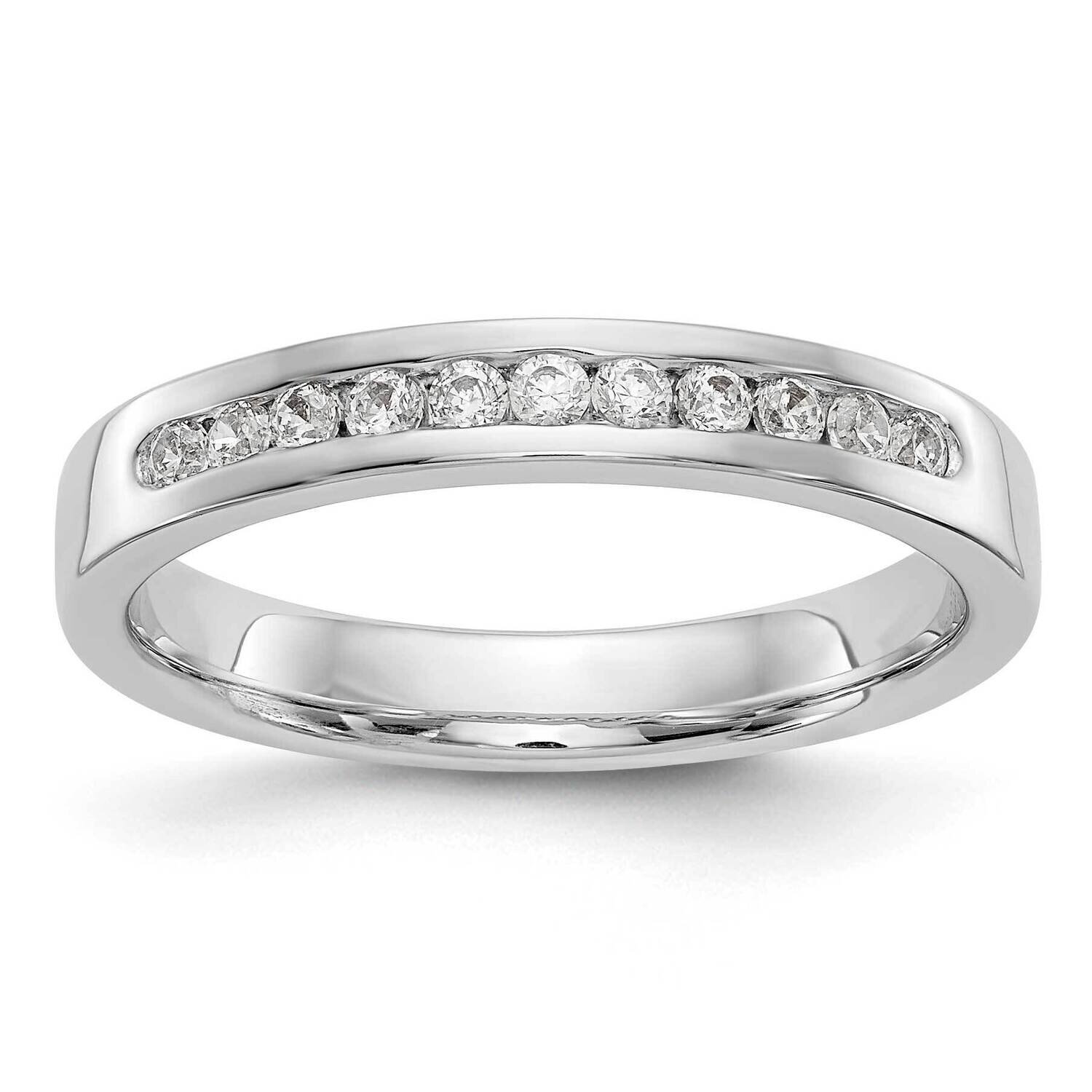 11-Stone Diamond Channel Band 14k White Gold RM3324B-022-WAA